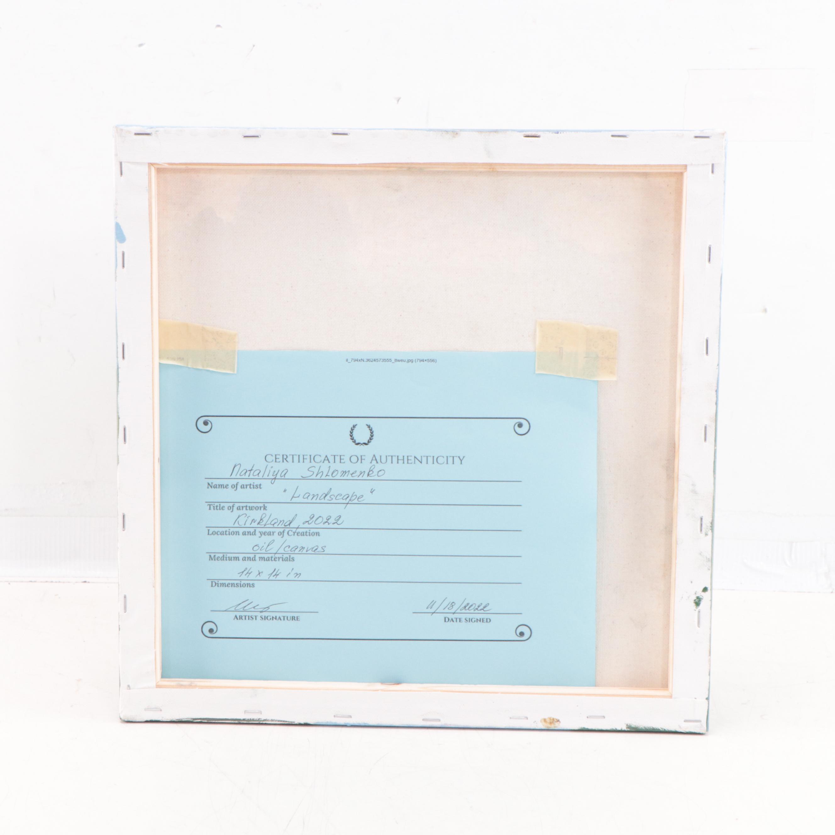 Nataliya Shlomenko Oil Painting "Landscape," 2022