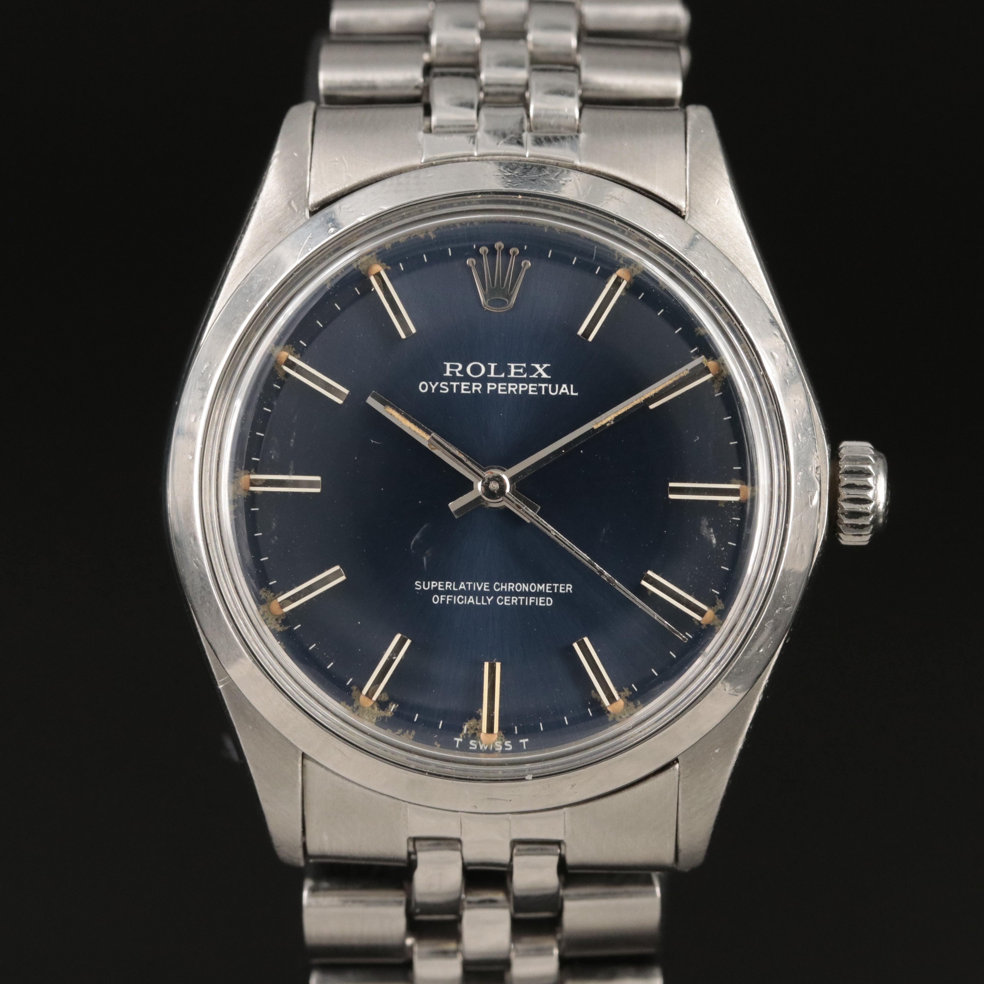1972 Rolex Oyster Perpetual Blue Dial Watch