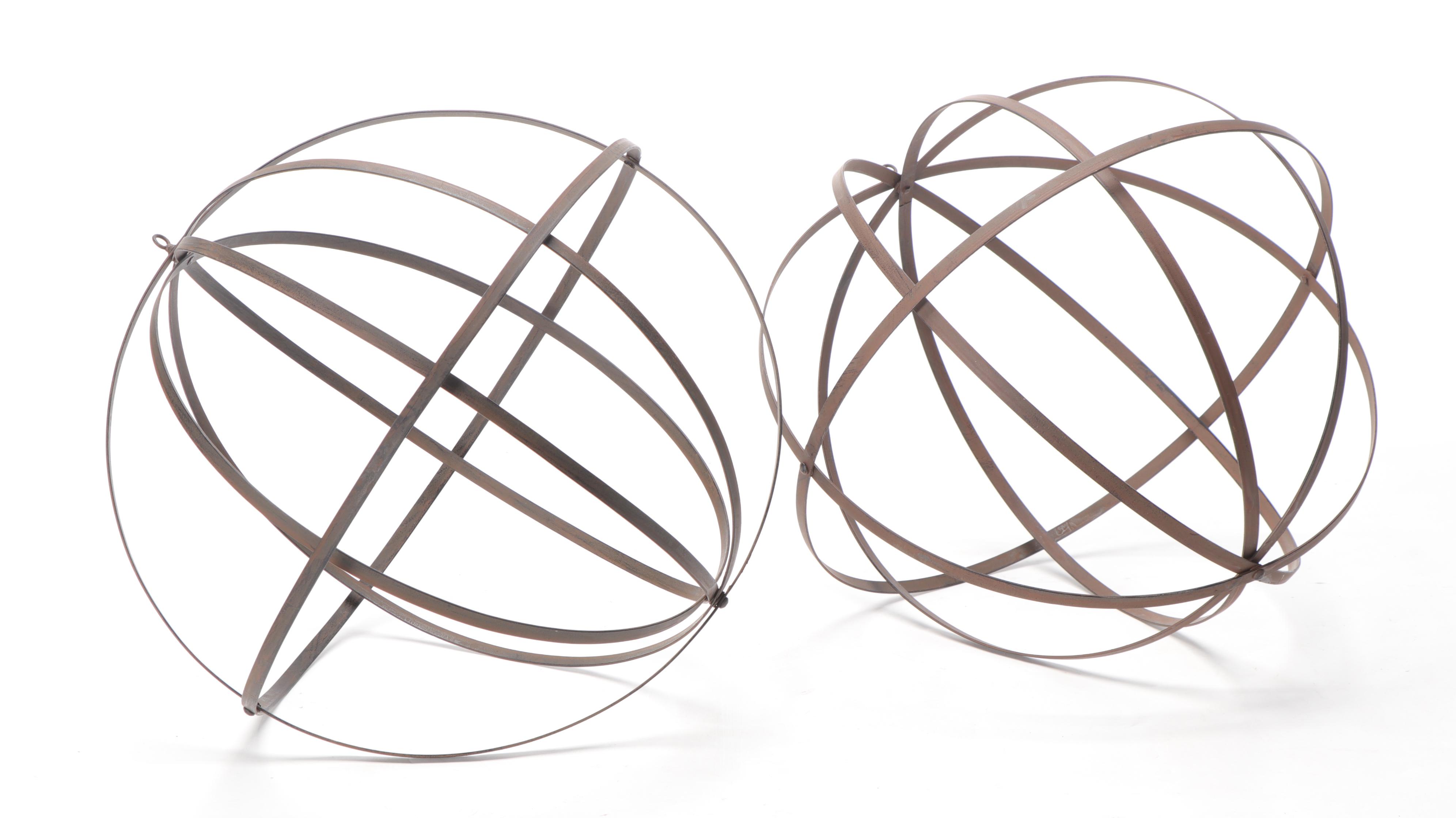 Industrial Style Collapsible Metal Orbs Patio Décor