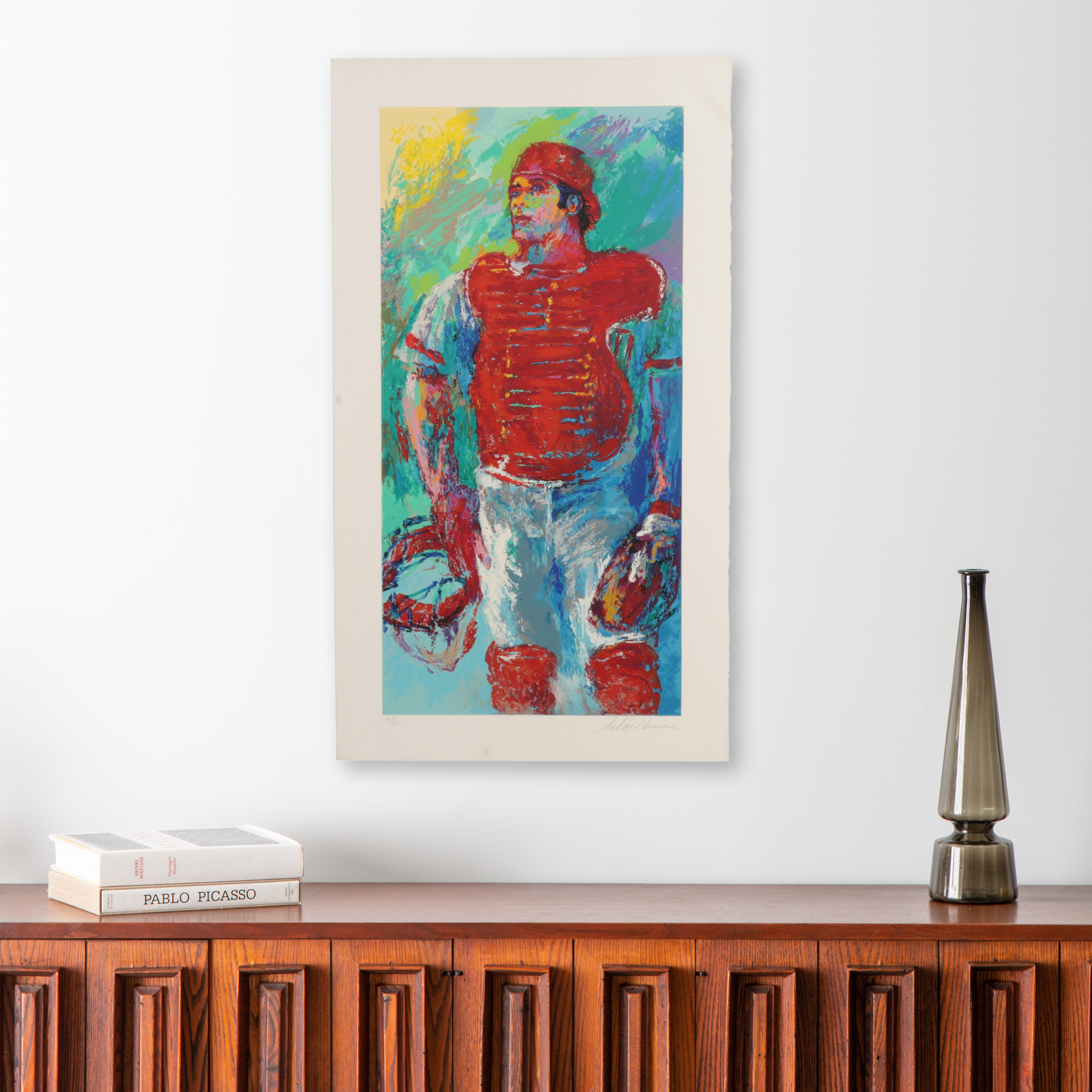 LeRoy Neiman Serigraph "Johnny Bench, the Catcher," Circa 1989