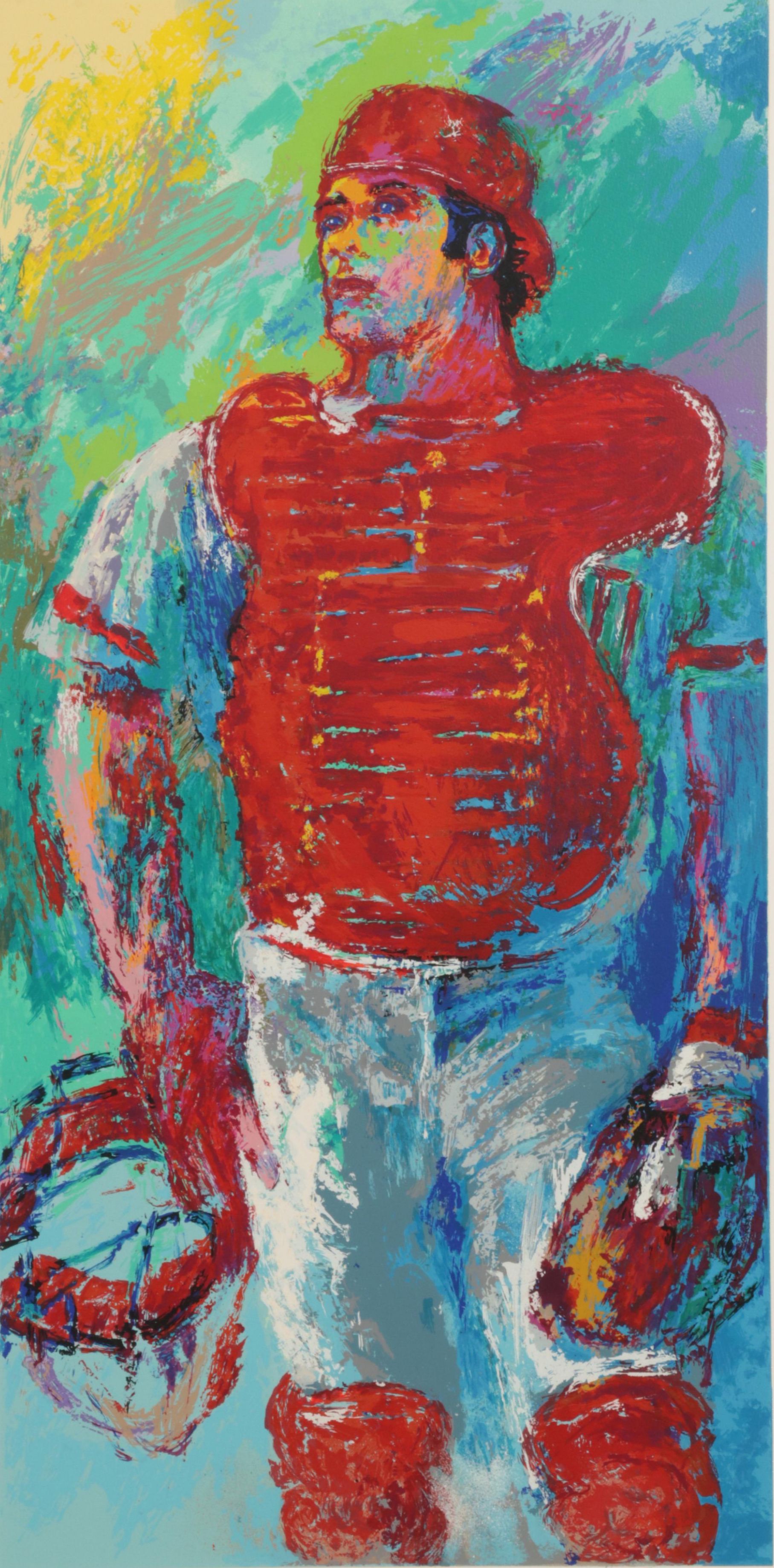 LeRoy Neiman Serigraph "Johnny Bench, the Catcher," Circa 1989
