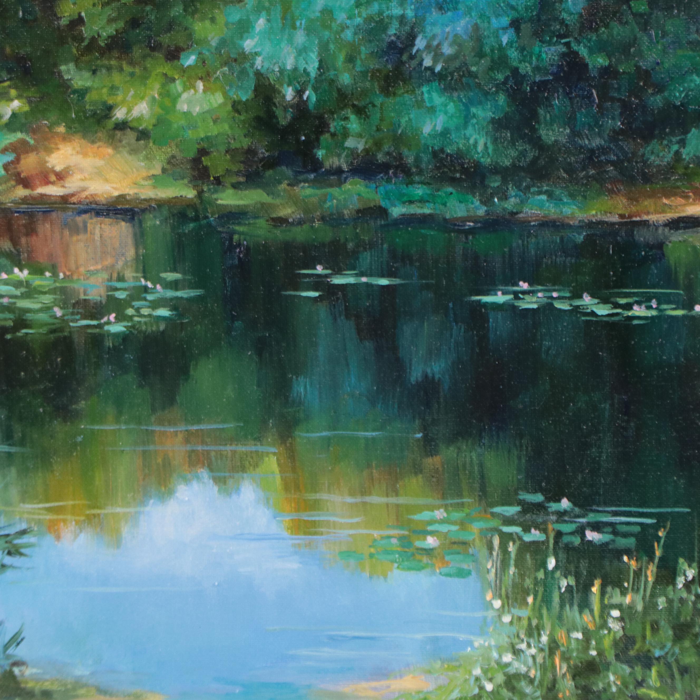 Nataliya Shlomenko Oil Painting "The Bank of the River," 2022