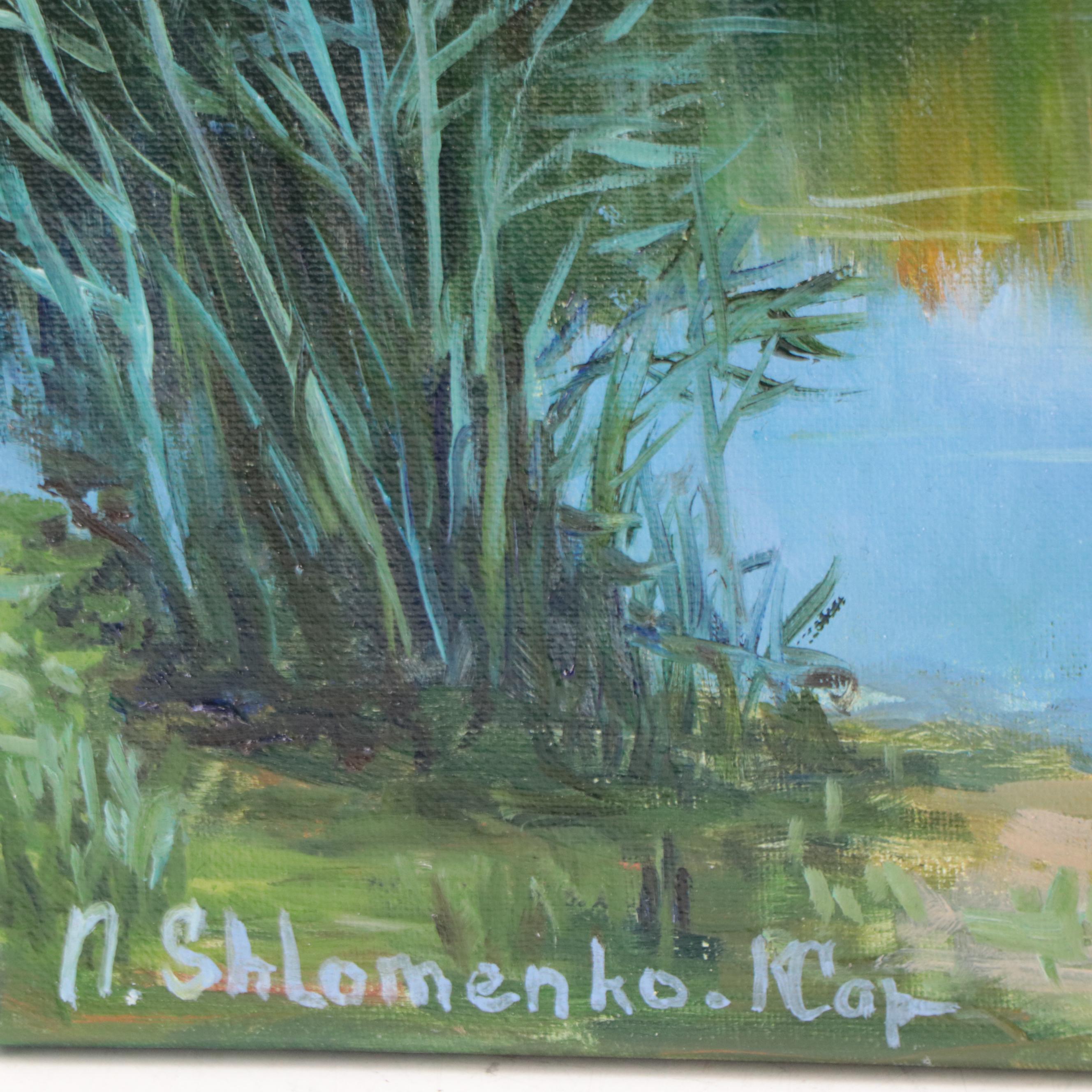 Nataliya Shlomenko Oil Painting "The Bank of the River," 2022