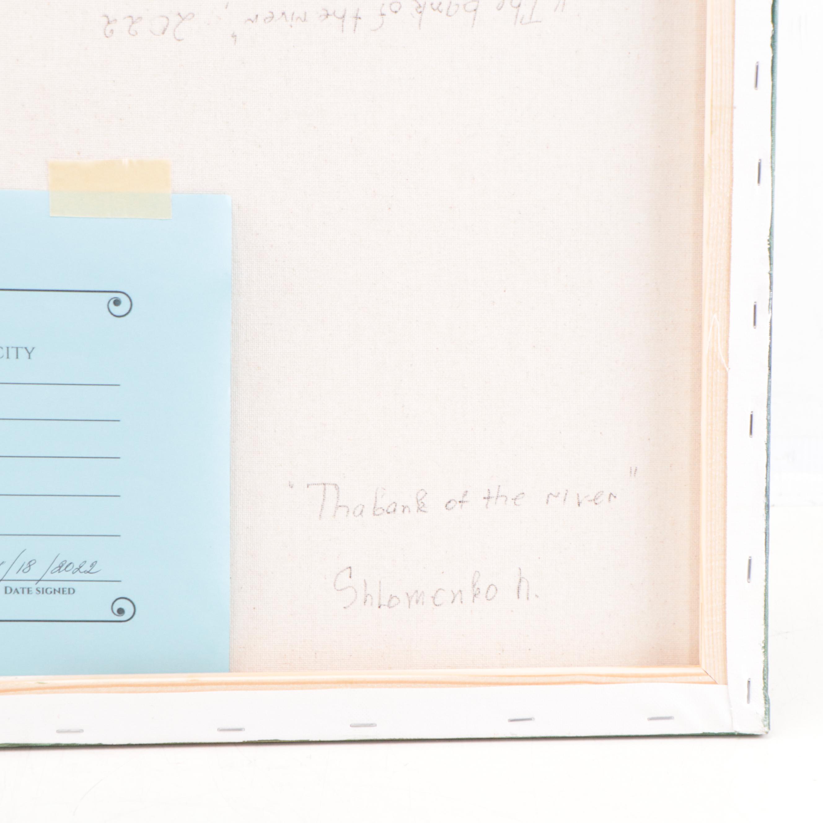 Nataliya Shlomenko Oil Painting "The Bank of the River," 2022