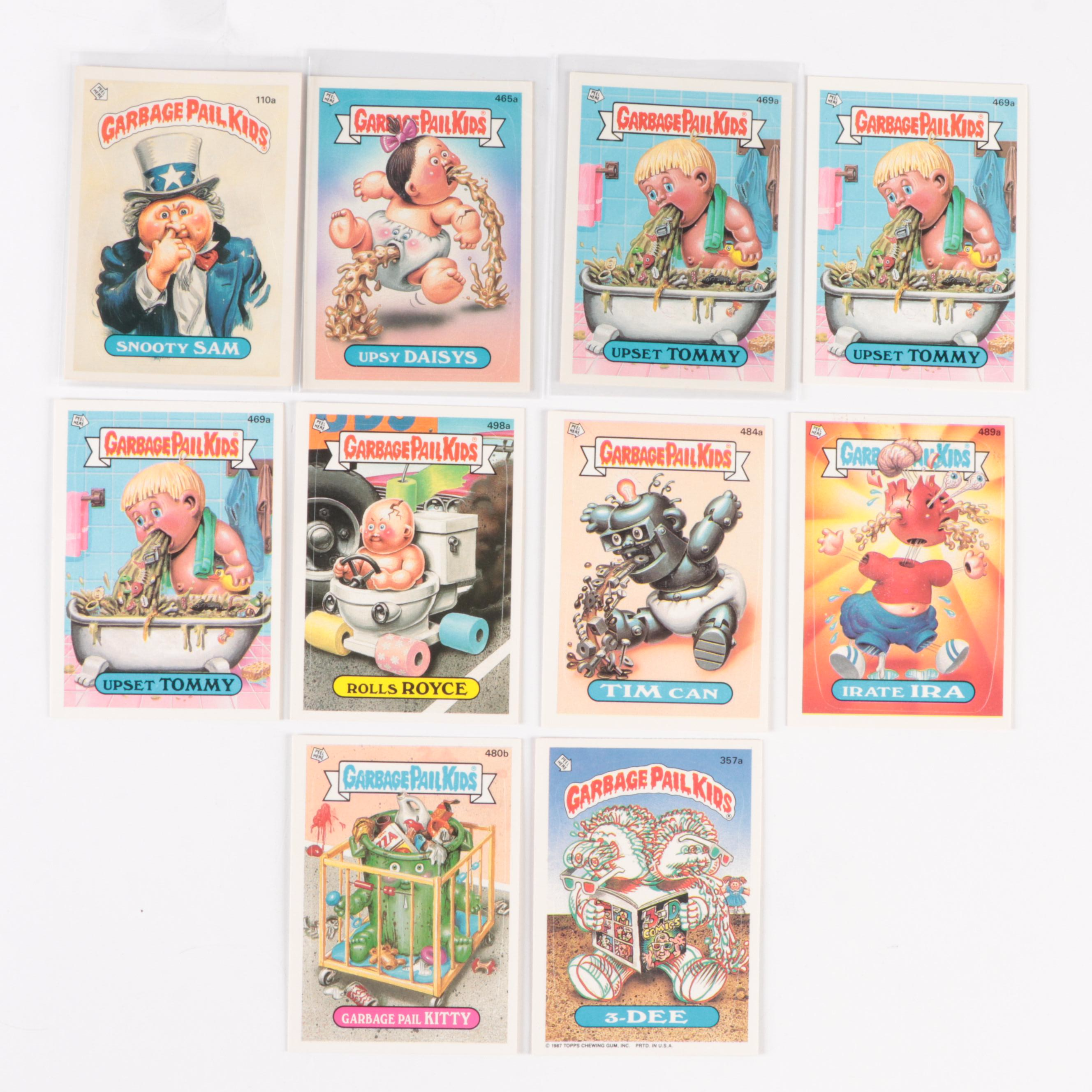 Topps Garbage Pail Kids Trading Cards with Snooty Sam, Upset Tommy, More, 1980s
