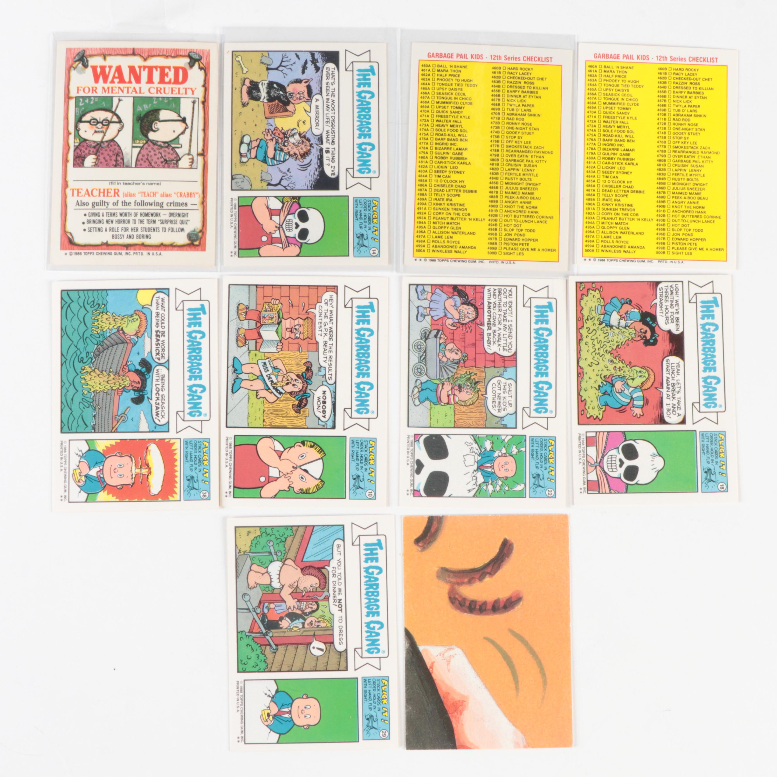 Topps Garbage Pail Kids Trading Cards with Snooty Sam, Upset Tommy, More, 1980s