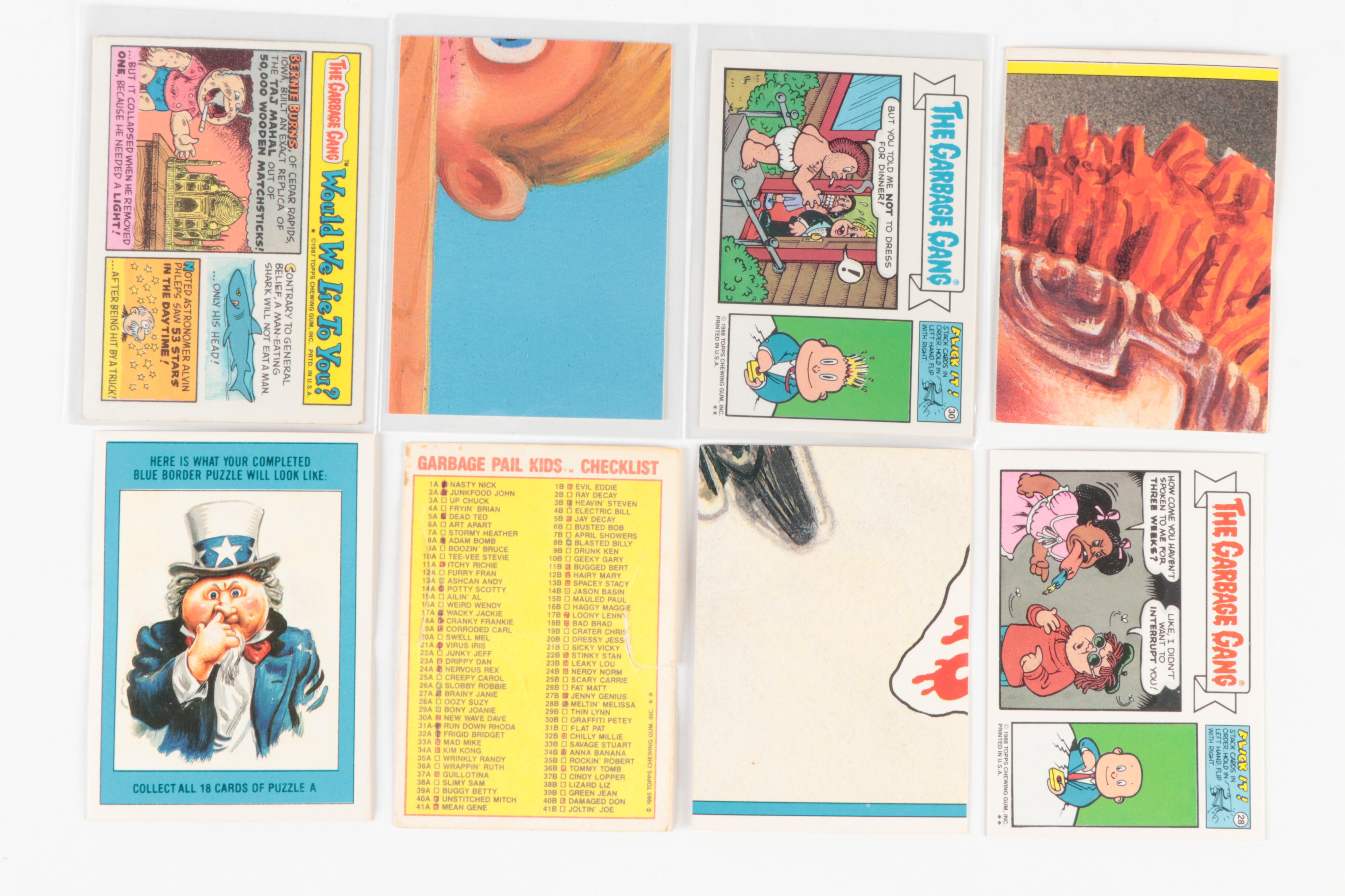 Topps Garbage Pail Kids Trading Cards with Snooty Sam, Upset Tommy, More, 1980s