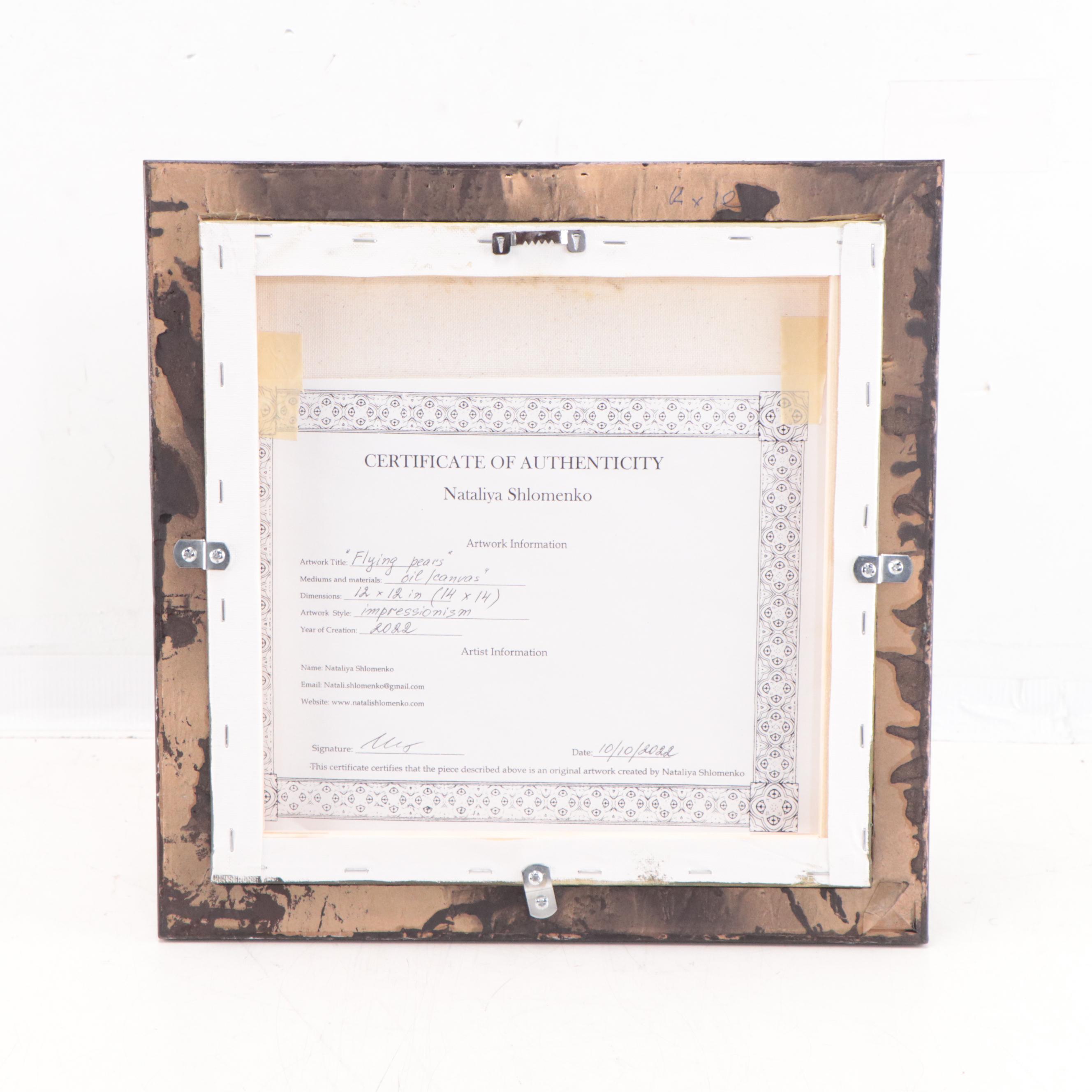 Nataliya Shlomenko Oil Painting "Flying Pears," 2022