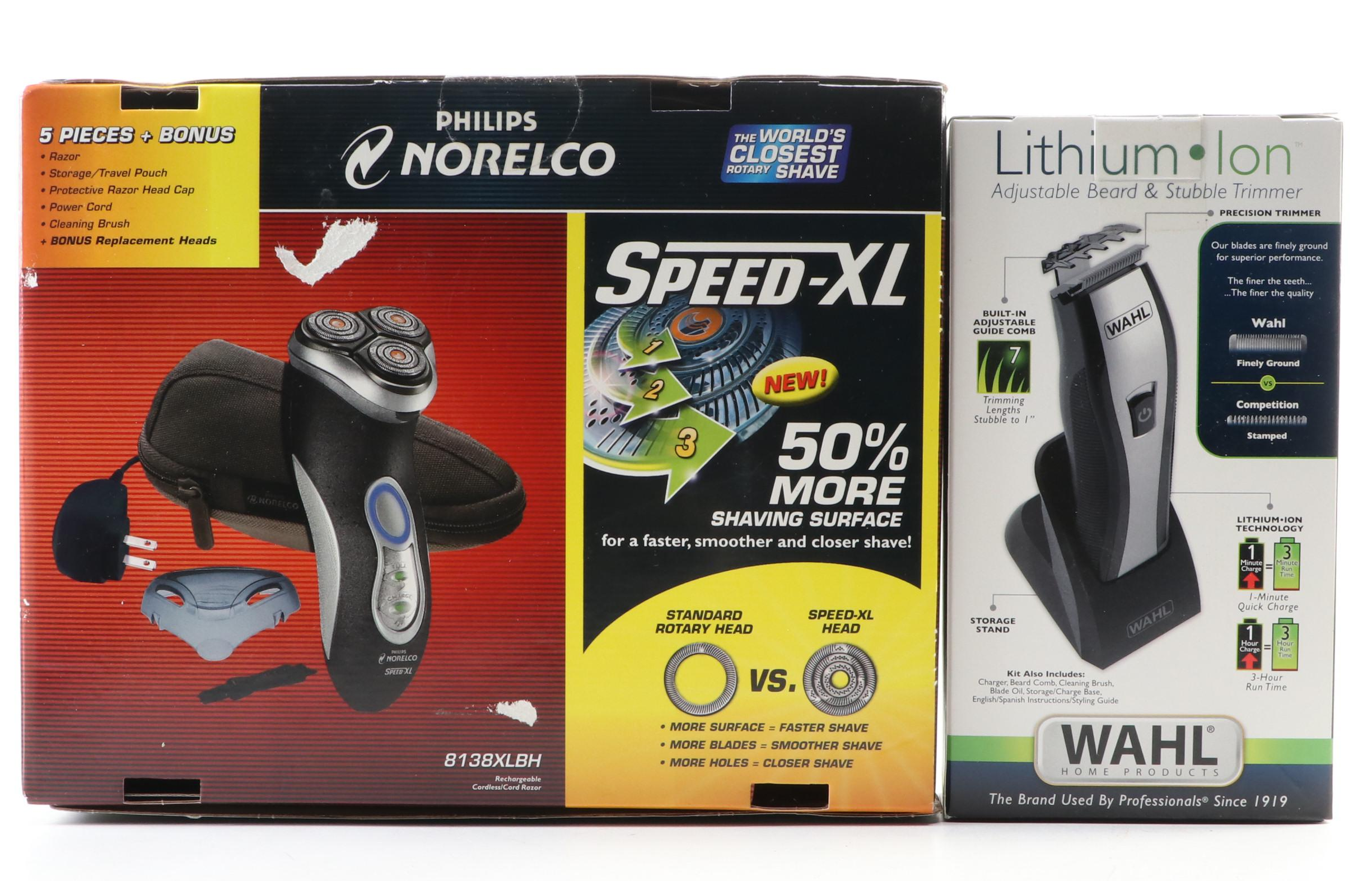 Philips Norelco 8138XLBH Rotary Shaver with Wahl 9867 Beard Trimmer