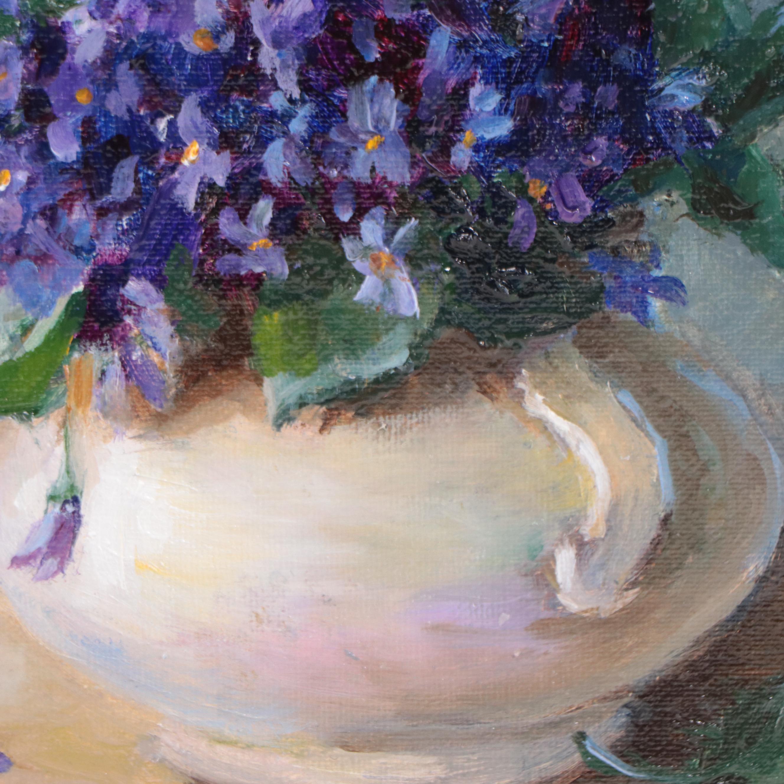 Nataliya Shlomenko Oil Painting "The Violets," 2022