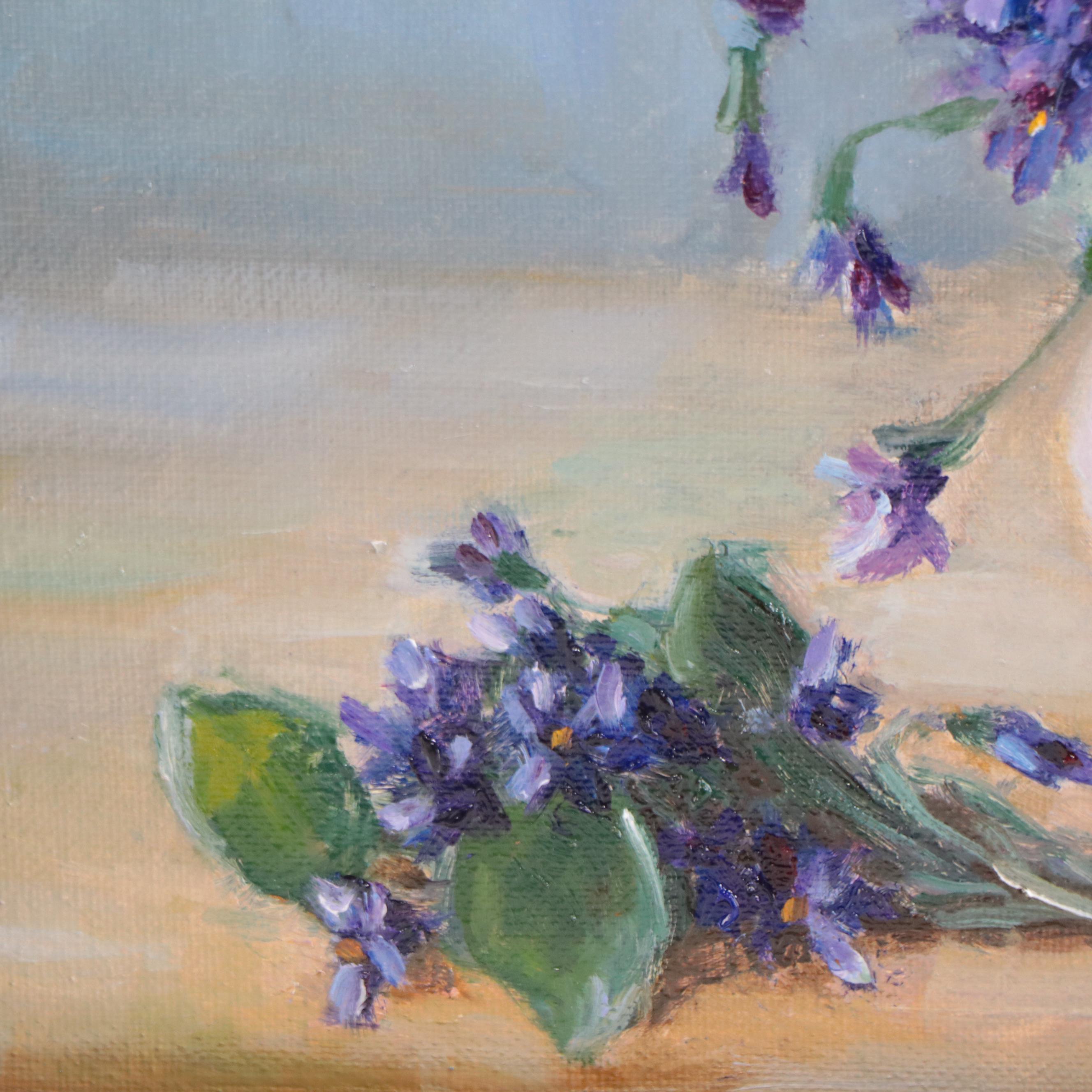 Nataliya Shlomenko Oil Painting "The Violets," 2022