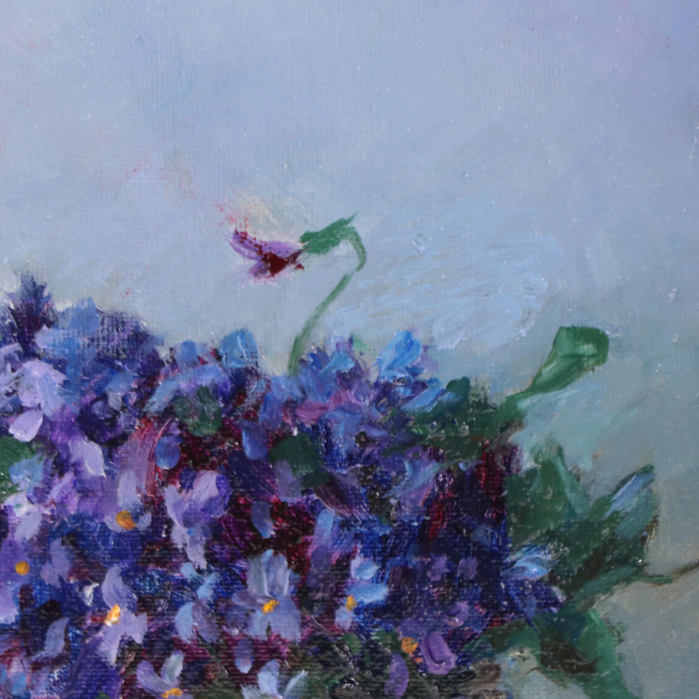 Nataliya Shlomenko Oil Painting "The Violets," 2022