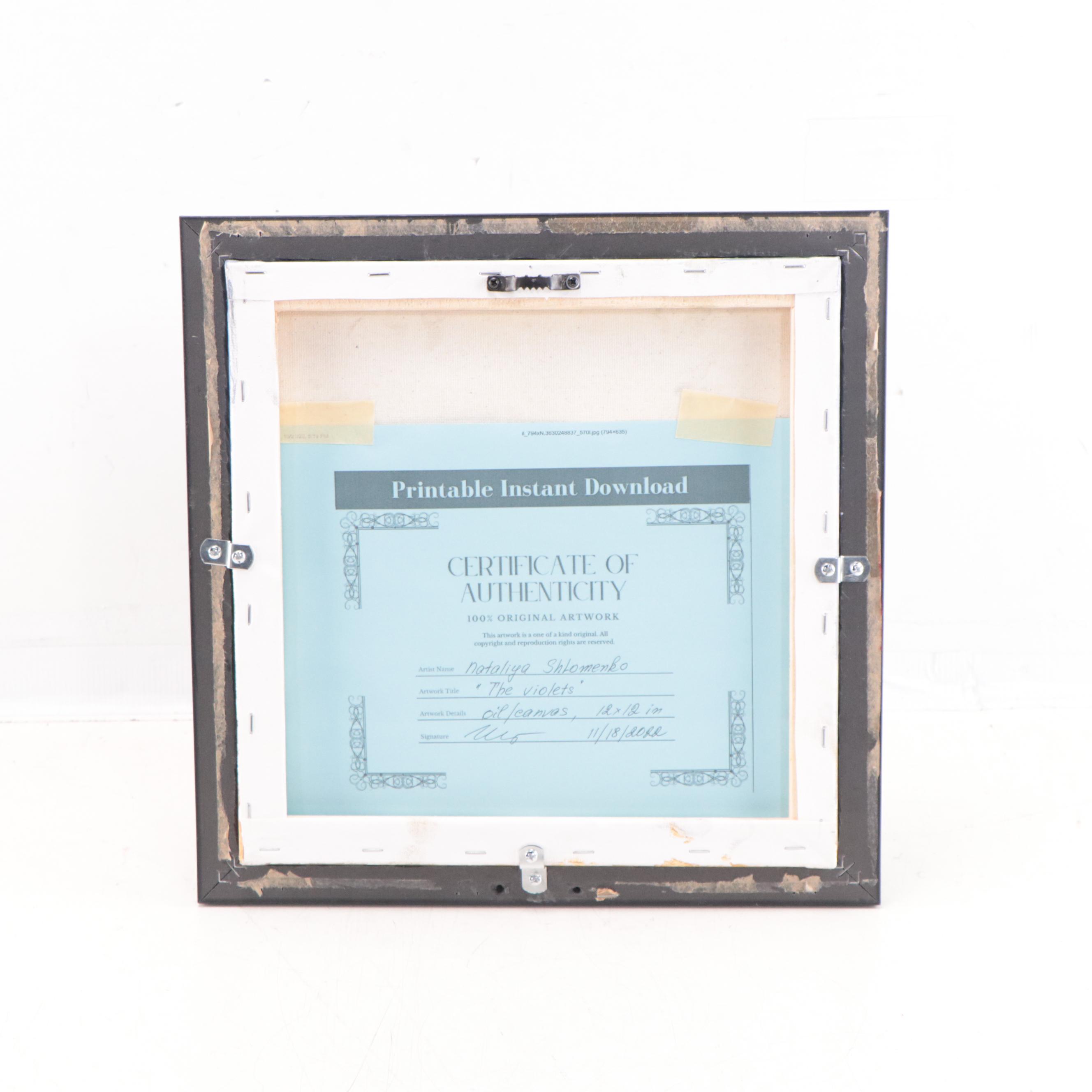 Nataliya Shlomenko Oil Painting "The Violets," 2022