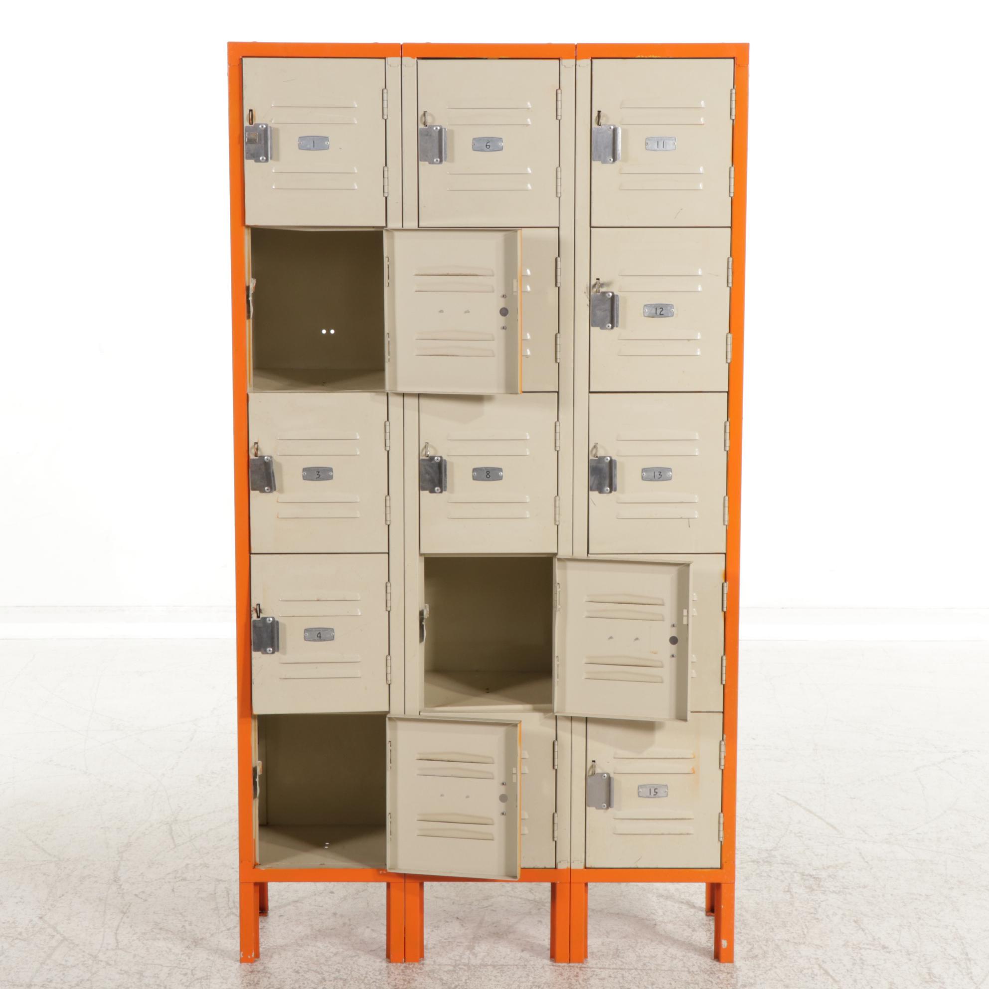 Republic Storage Systems Industrial Style Metal Lockers, Late 20th Century