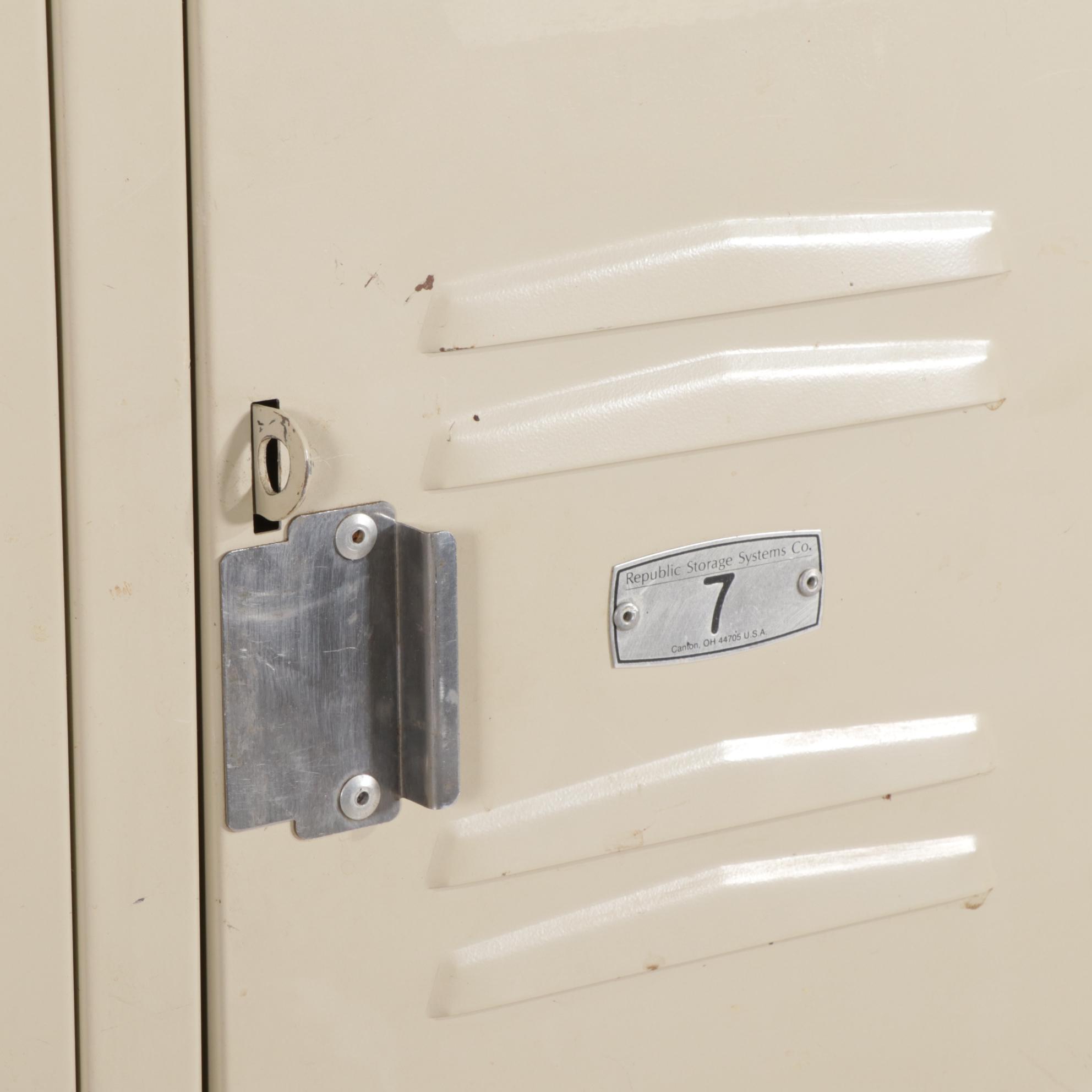 Republic Storage Systems Industrial Style Metal Lockers, Late 20th Century