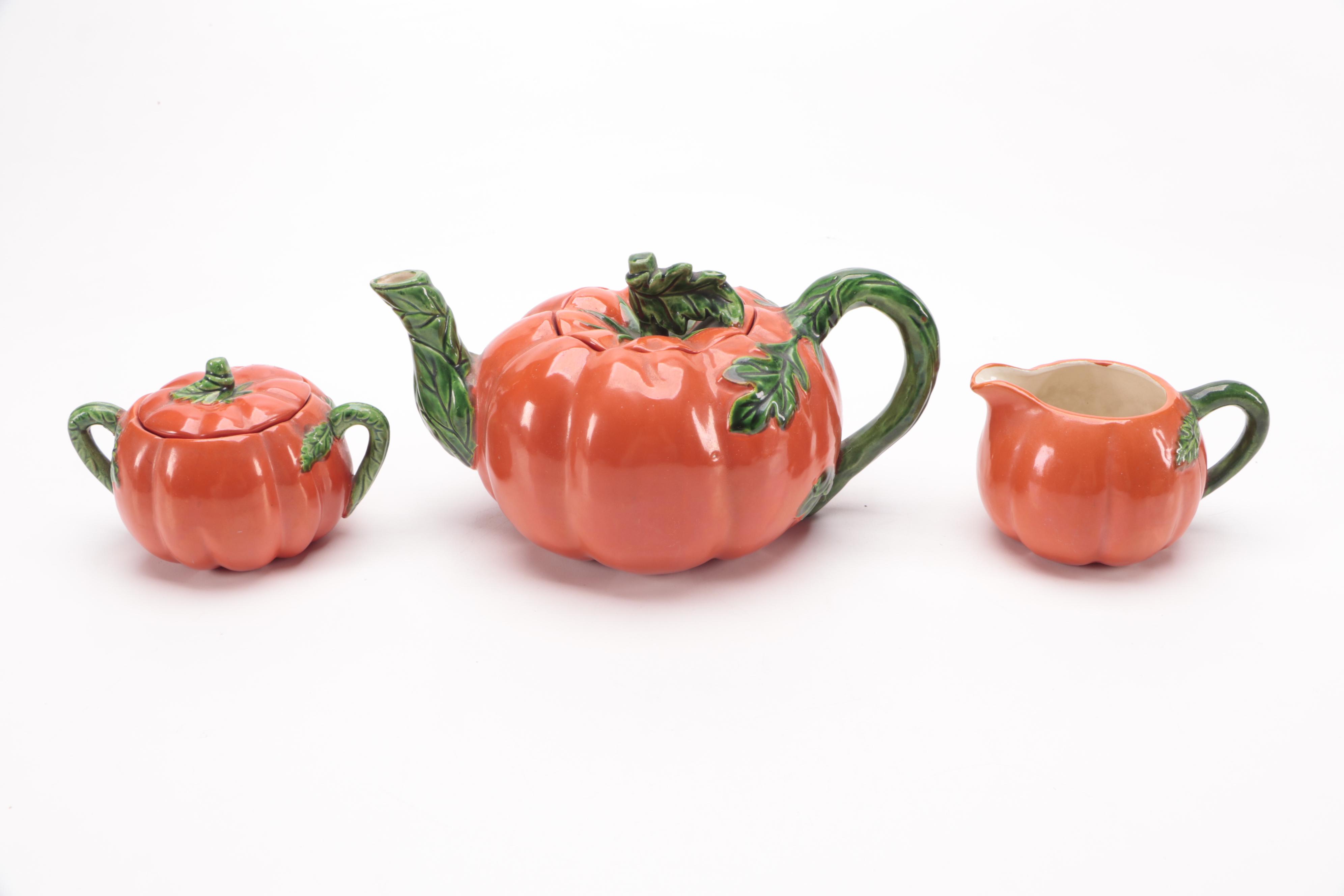 Japanese Maruhon Ware Tomato and Other Vegetable Shaped Tableware