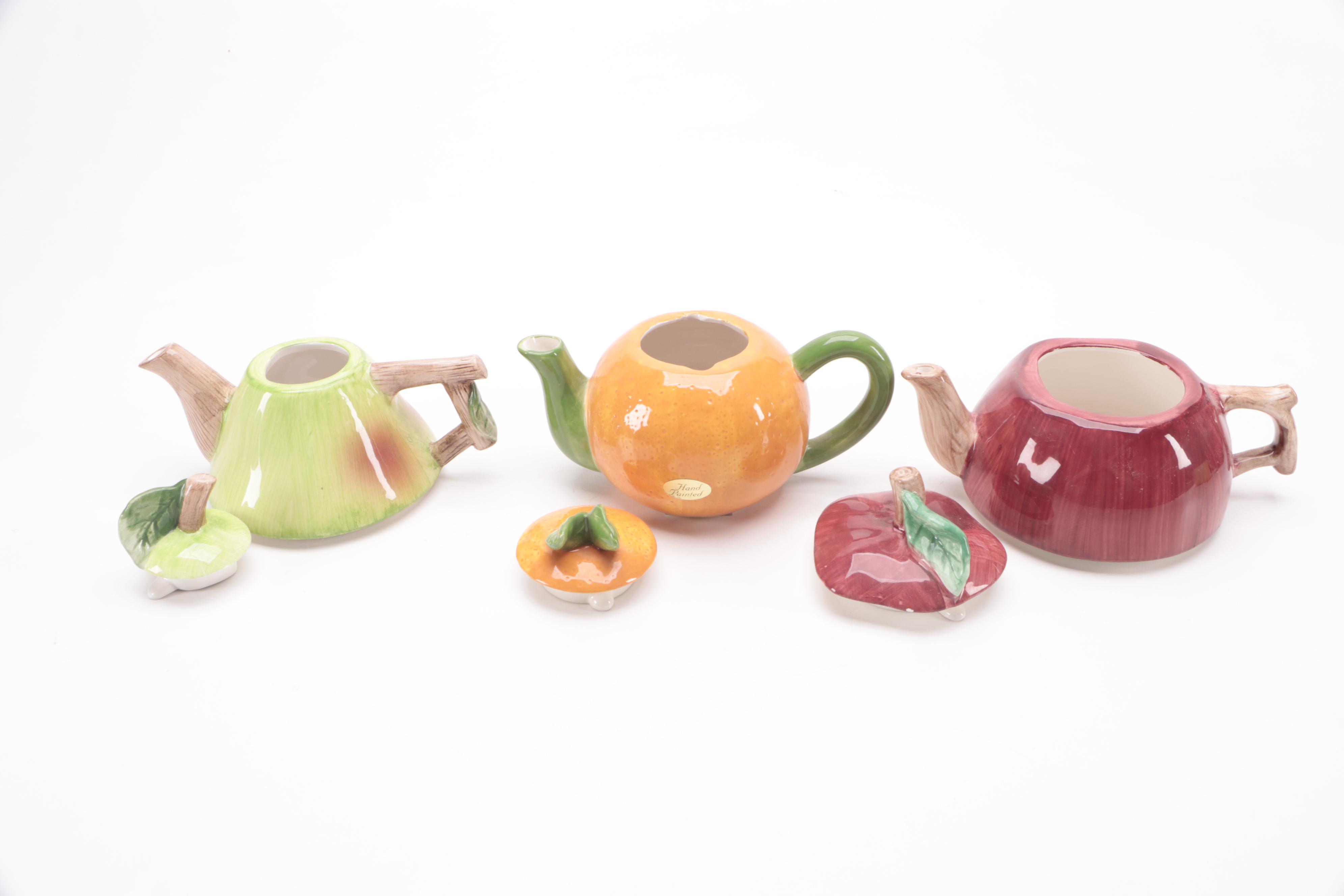 Japanese Maruhon Ware Tomato and Other Vegetable Shaped Tableware