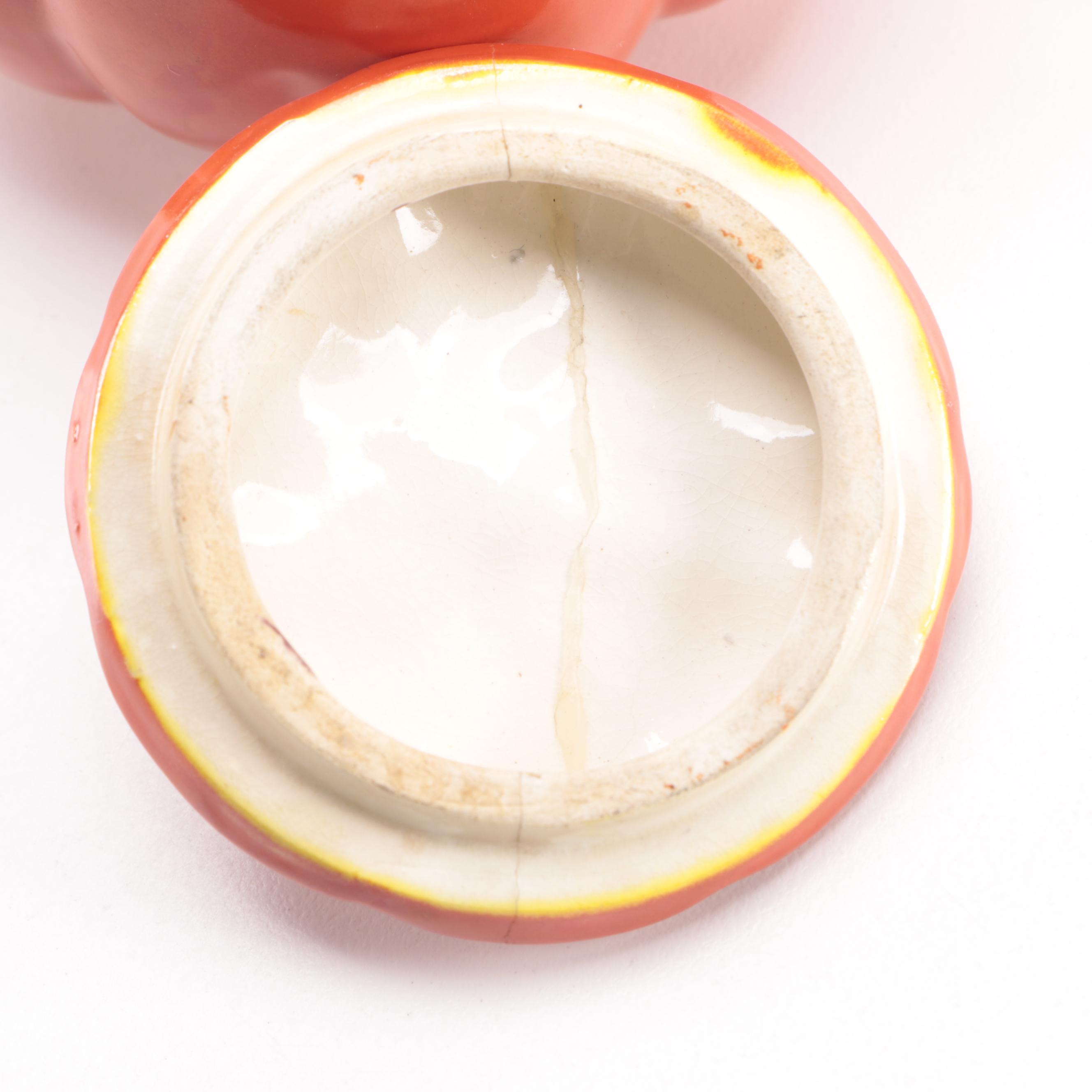 Japanese Maruhon Ware Tomato and Other Vegetable Shaped Tableware