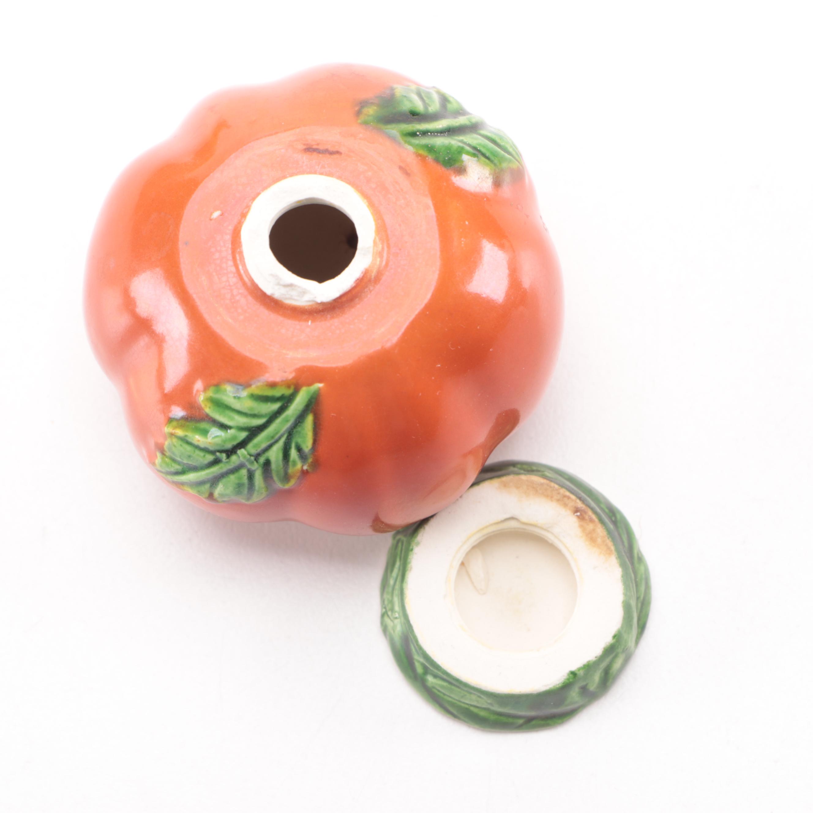 Japanese Maruhon Ware Tomato and Other Vegetable Shaped Tableware