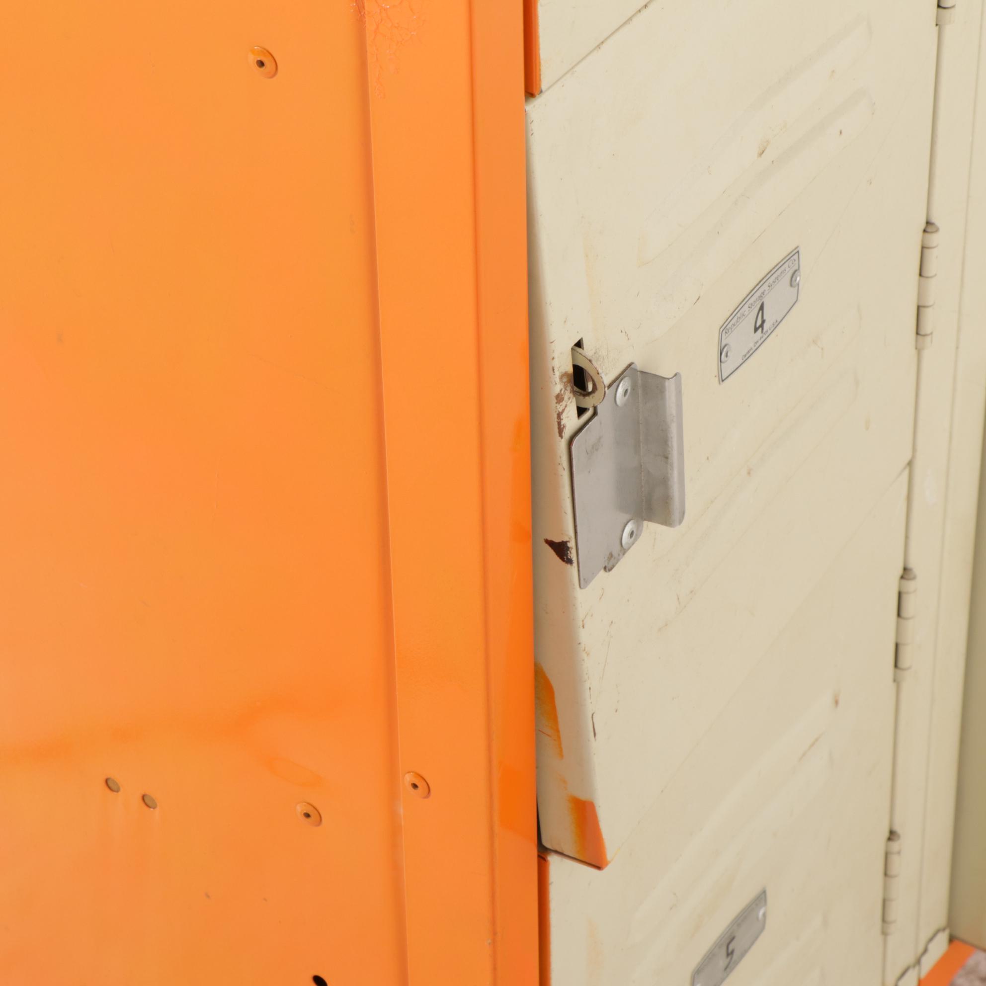 Republic Storage Systems Industrial Style Metal Lockers, Late 20th Century