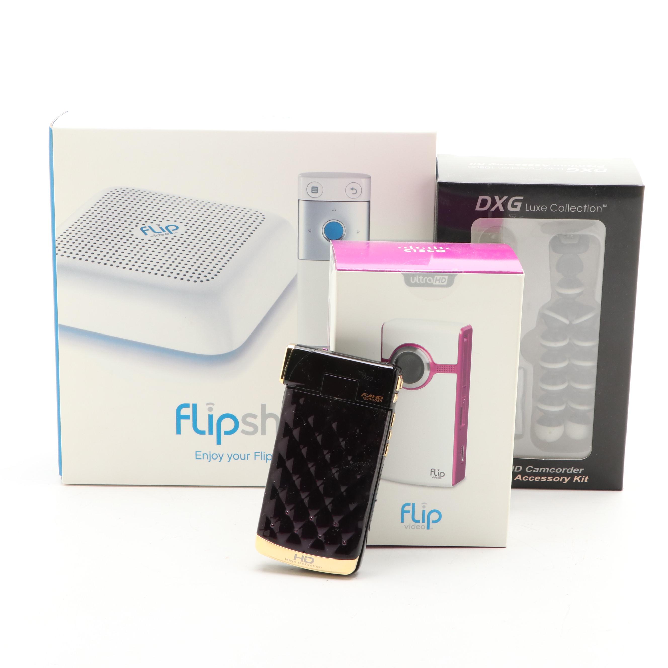 Flip UltraHD Video Camera, FlipShare TV and DXG Camcorder and Accessories Kit