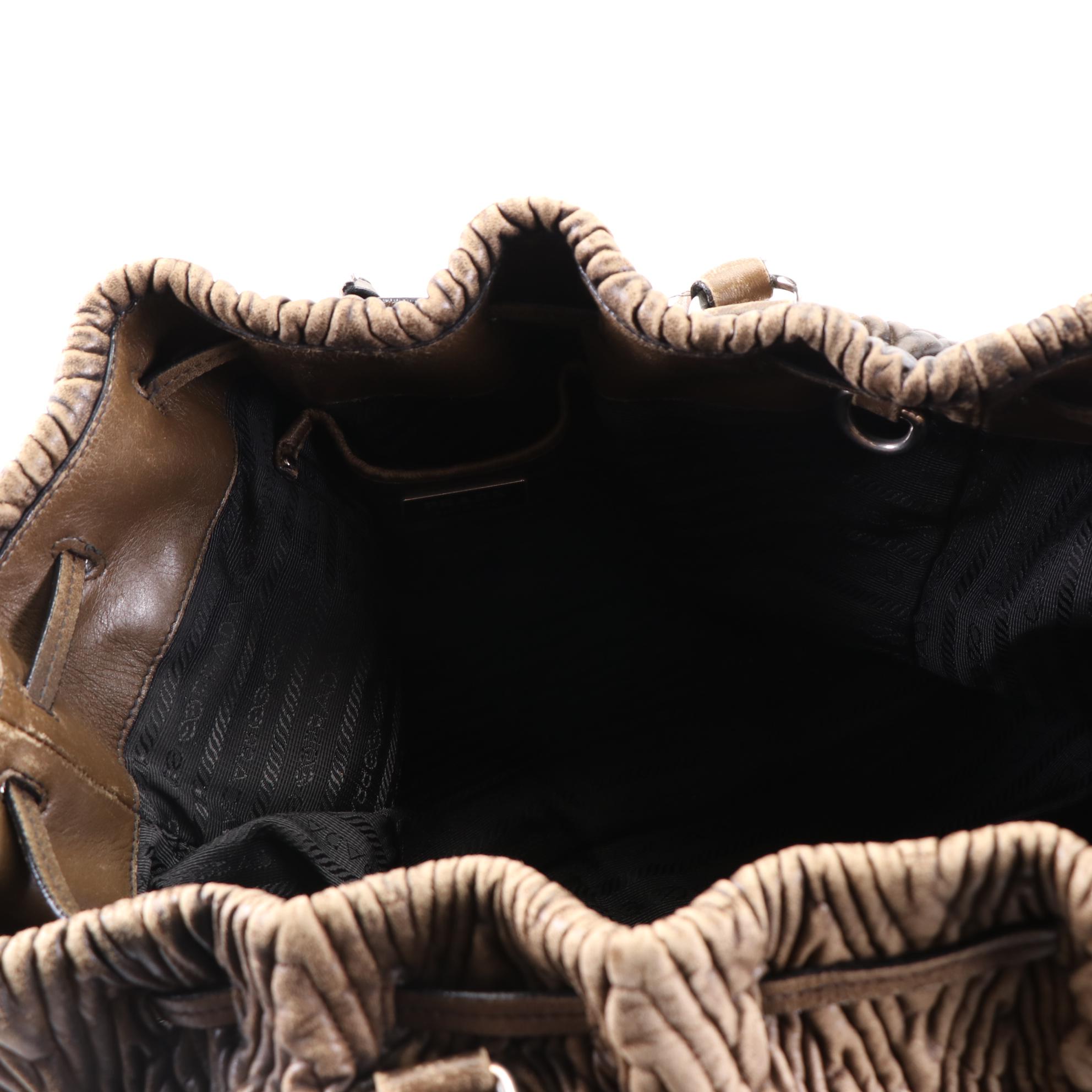 Prada Braided-Handle Tote Bag in Quilted Leather with Shoulder Strap