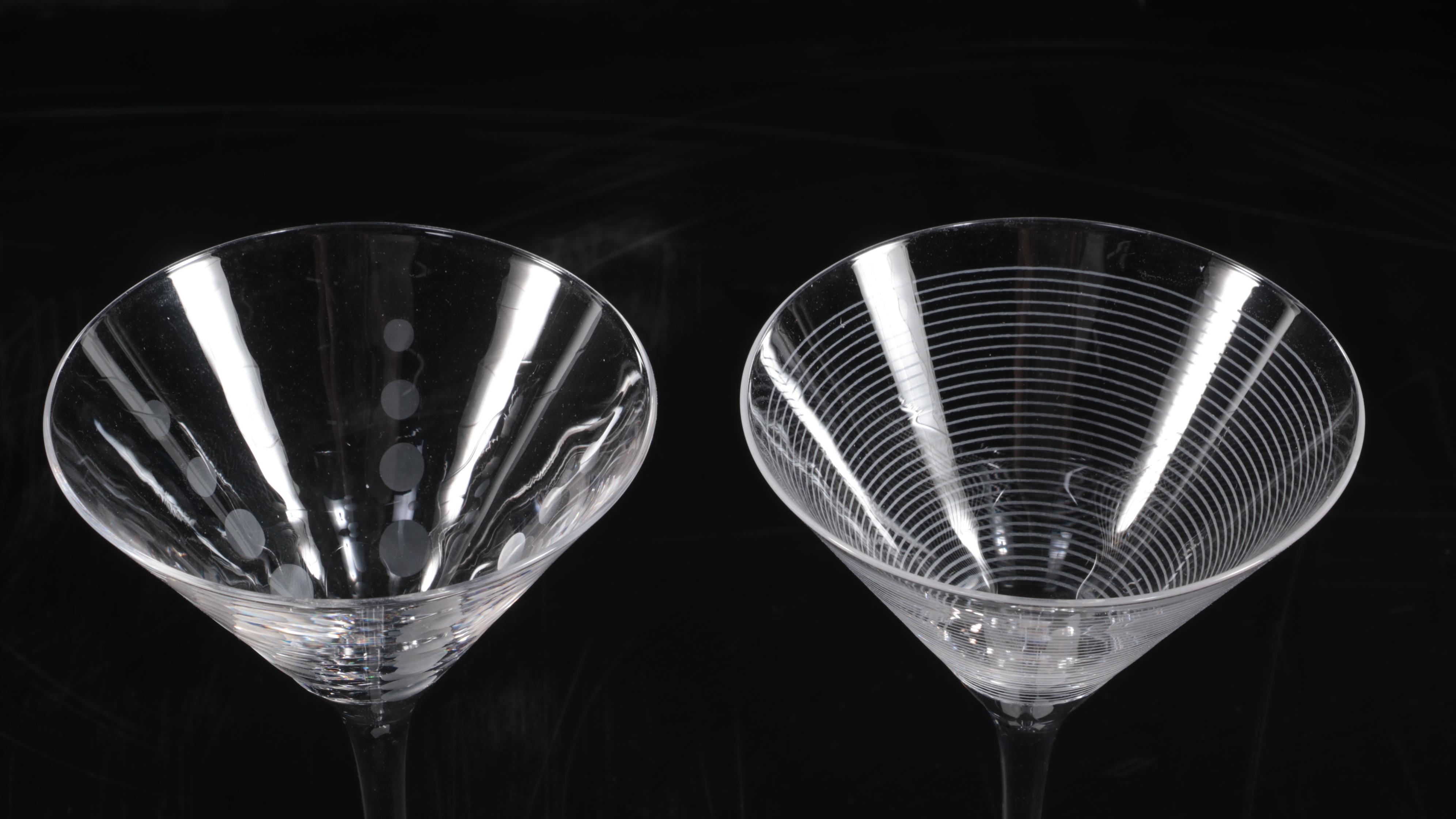 Mikasa Glass Cocktail Shaker and Martini Glasses Set