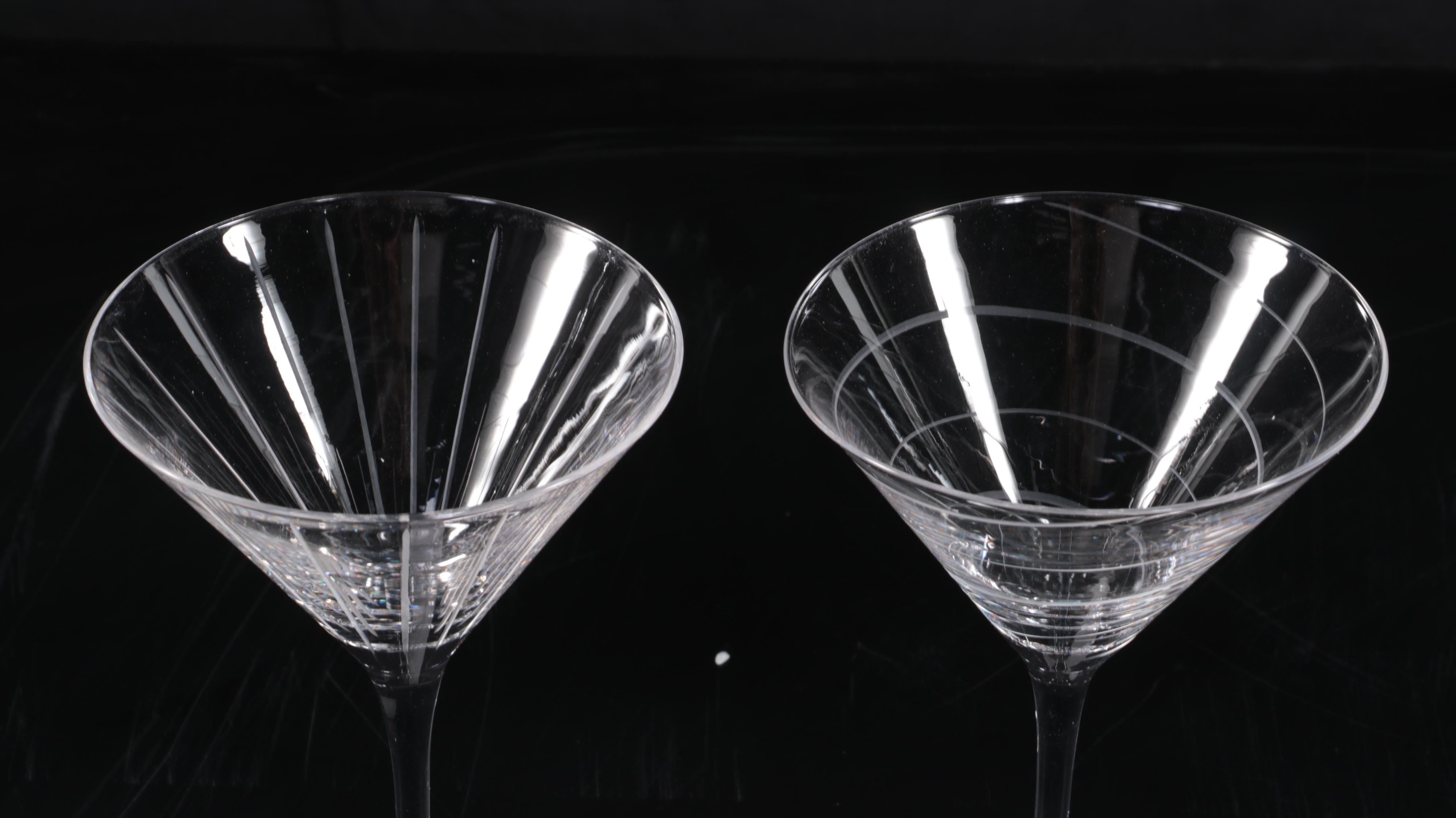 Mikasa Glass Cocktail Shaker and Martini Glasses Set