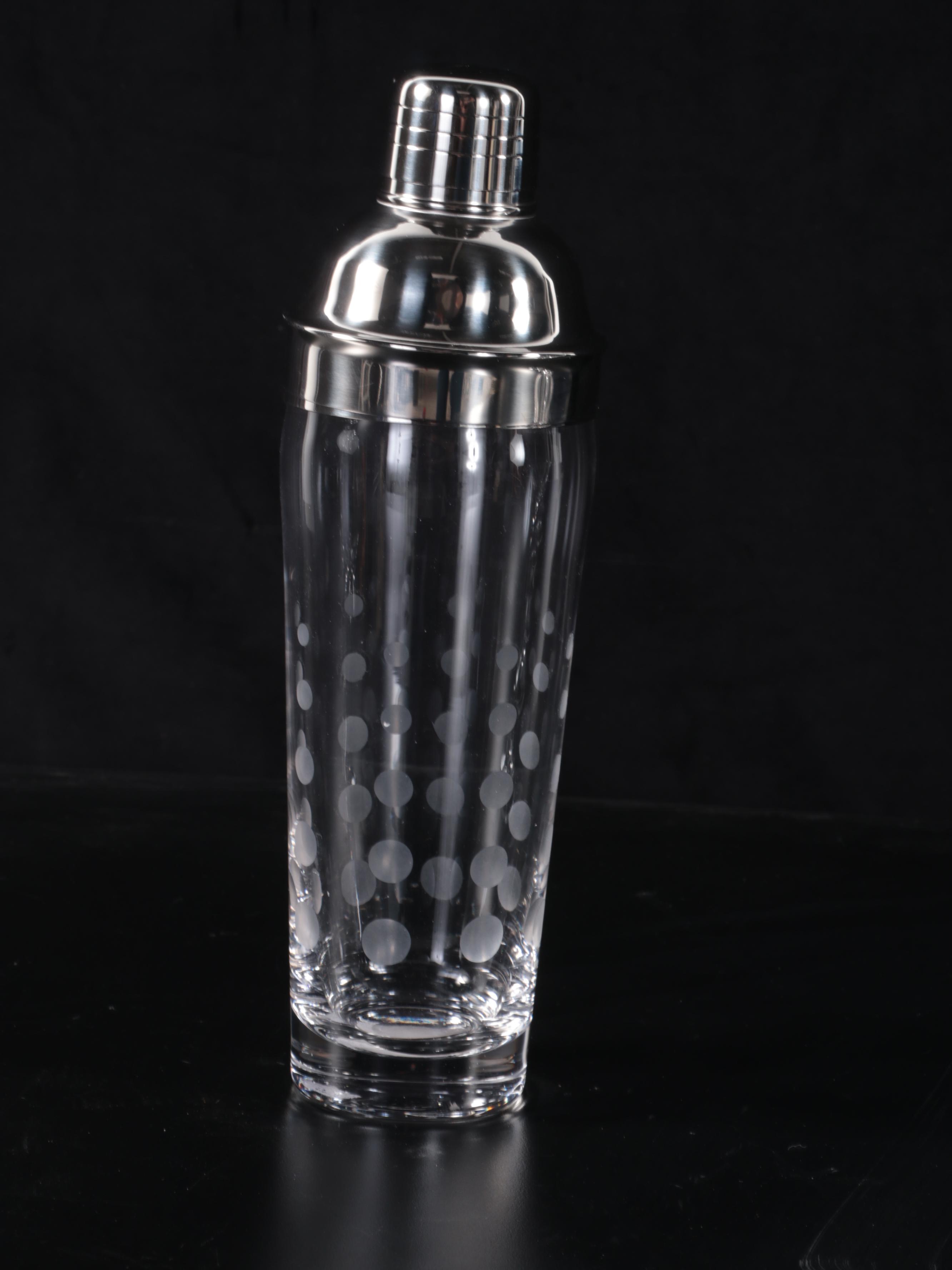 Mikasa Glass Cocktail Shaker and Martini Glasses Set