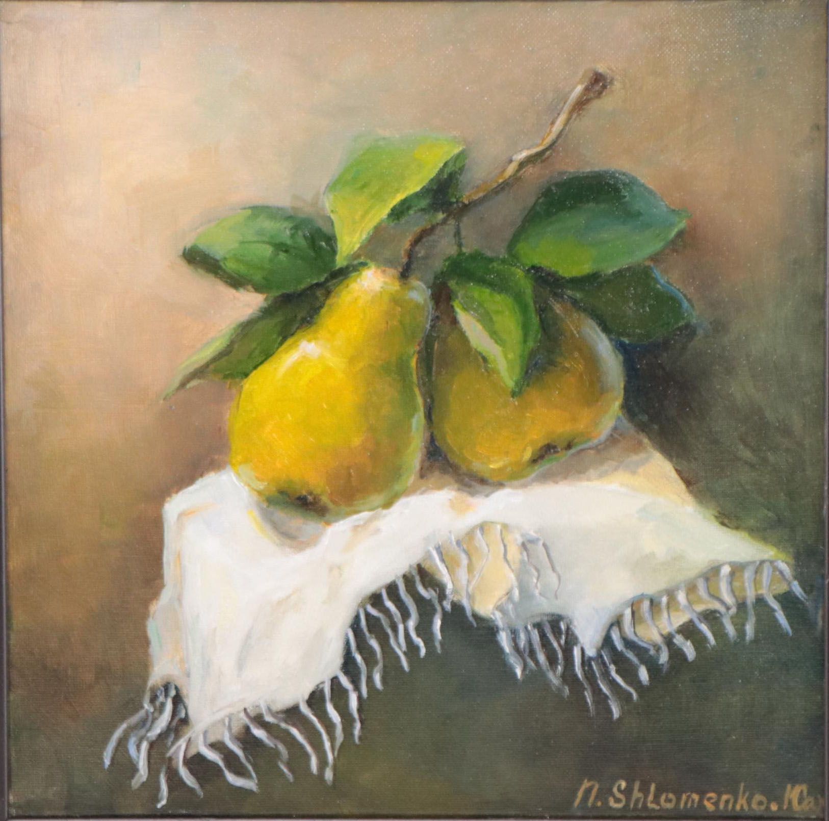 Nataliya Shlomenko Oil Painting "Flying Pears," 2022