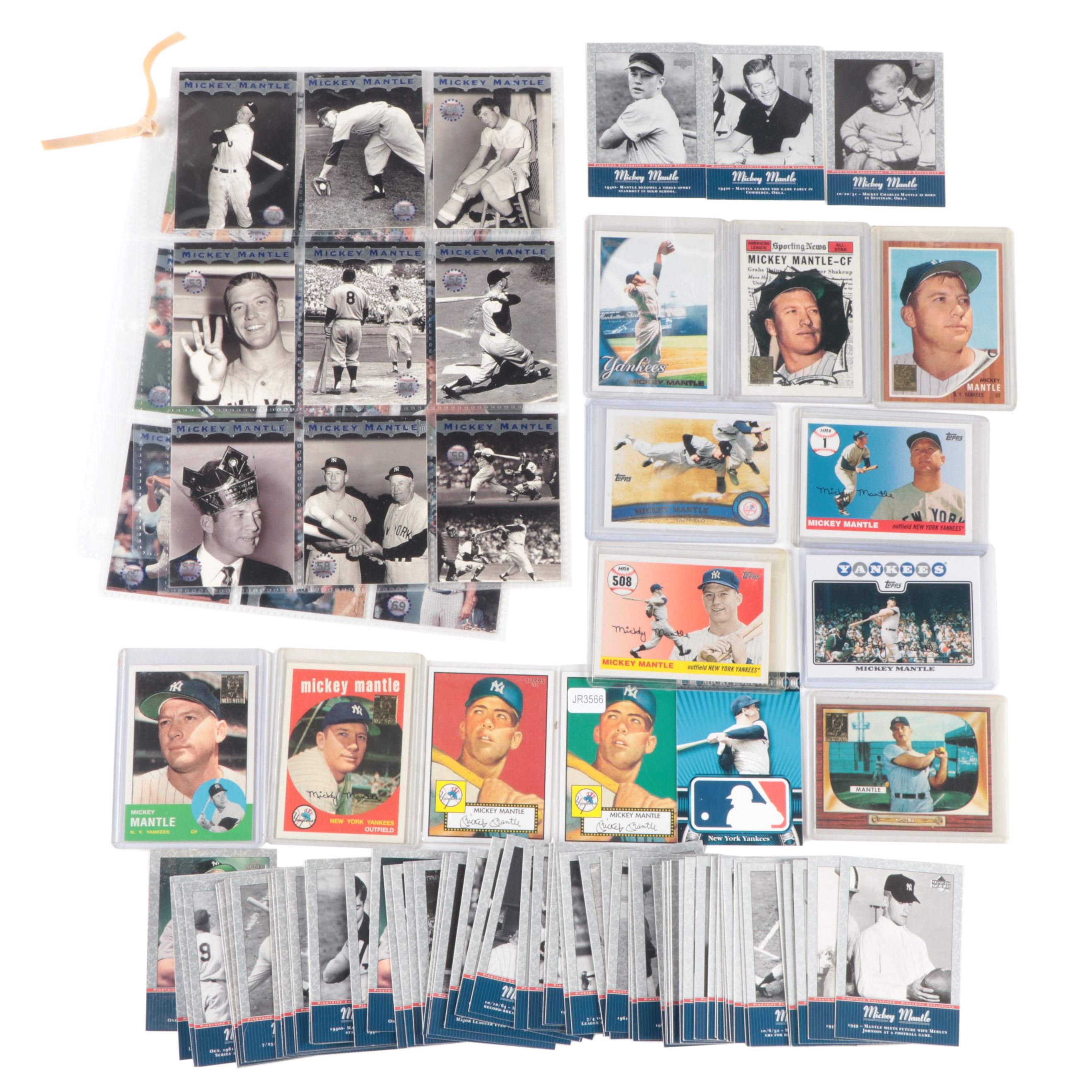 Topps, Other Mickey Mantle Reprint Baseball Cards, Complete Pinstripe Set, More