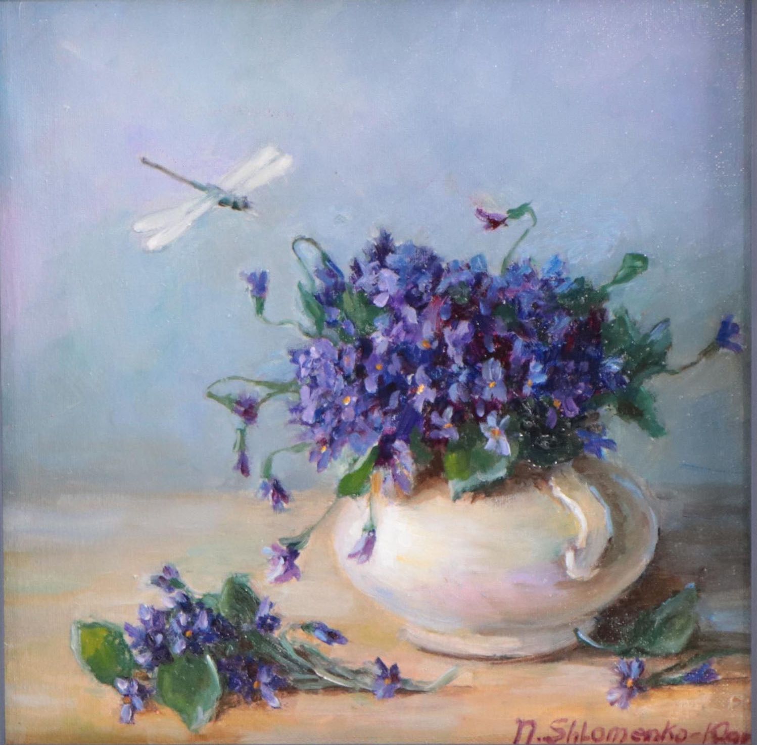 Nataliya Shlomenko Oil Painting "The Violets," 2022