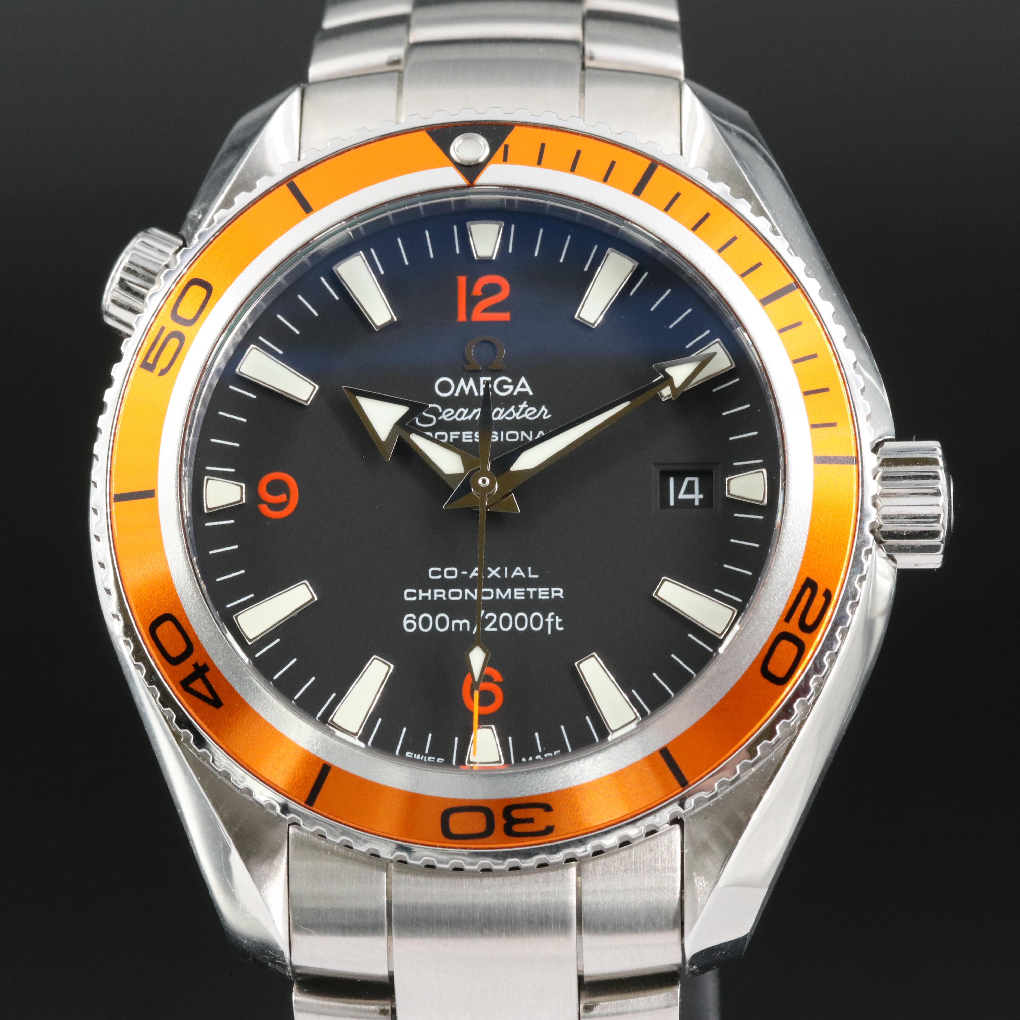 2007 Omega Seamaster Planet Ocean Orange Bezel Watch