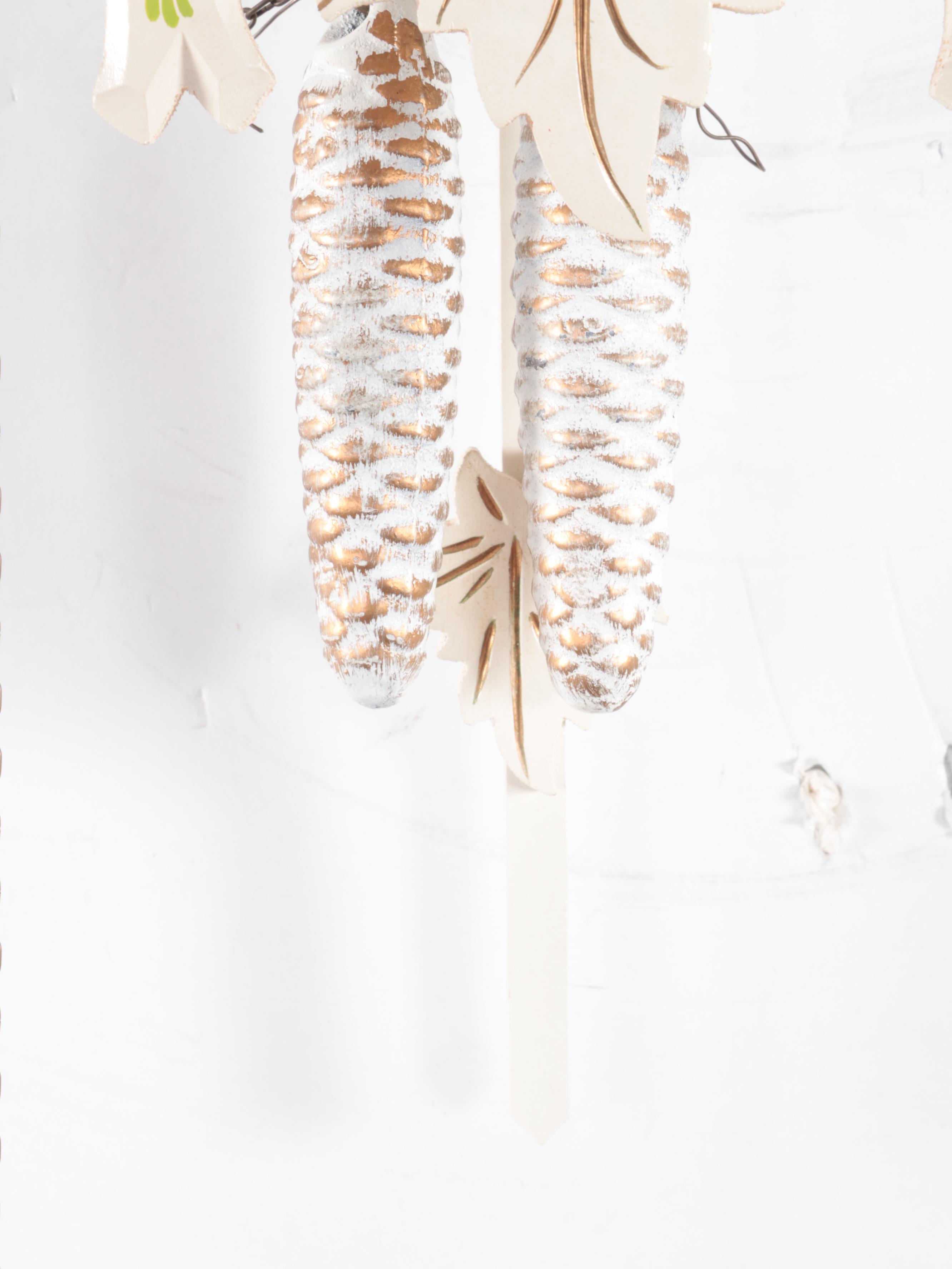 Regula German White Floral Wooden Cuckoo Clock