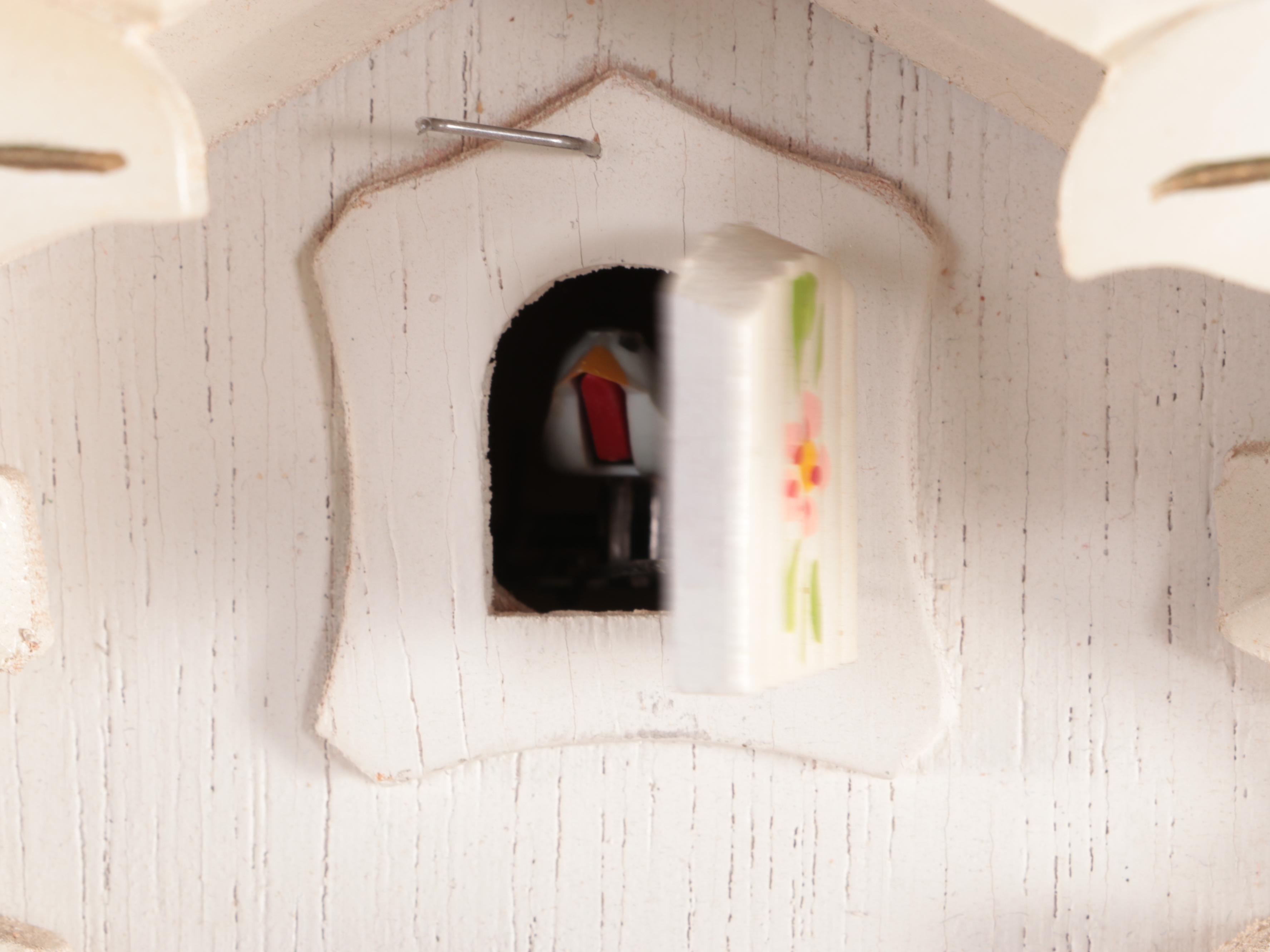 Regula German White Floral Wooden Cuckoo Clock