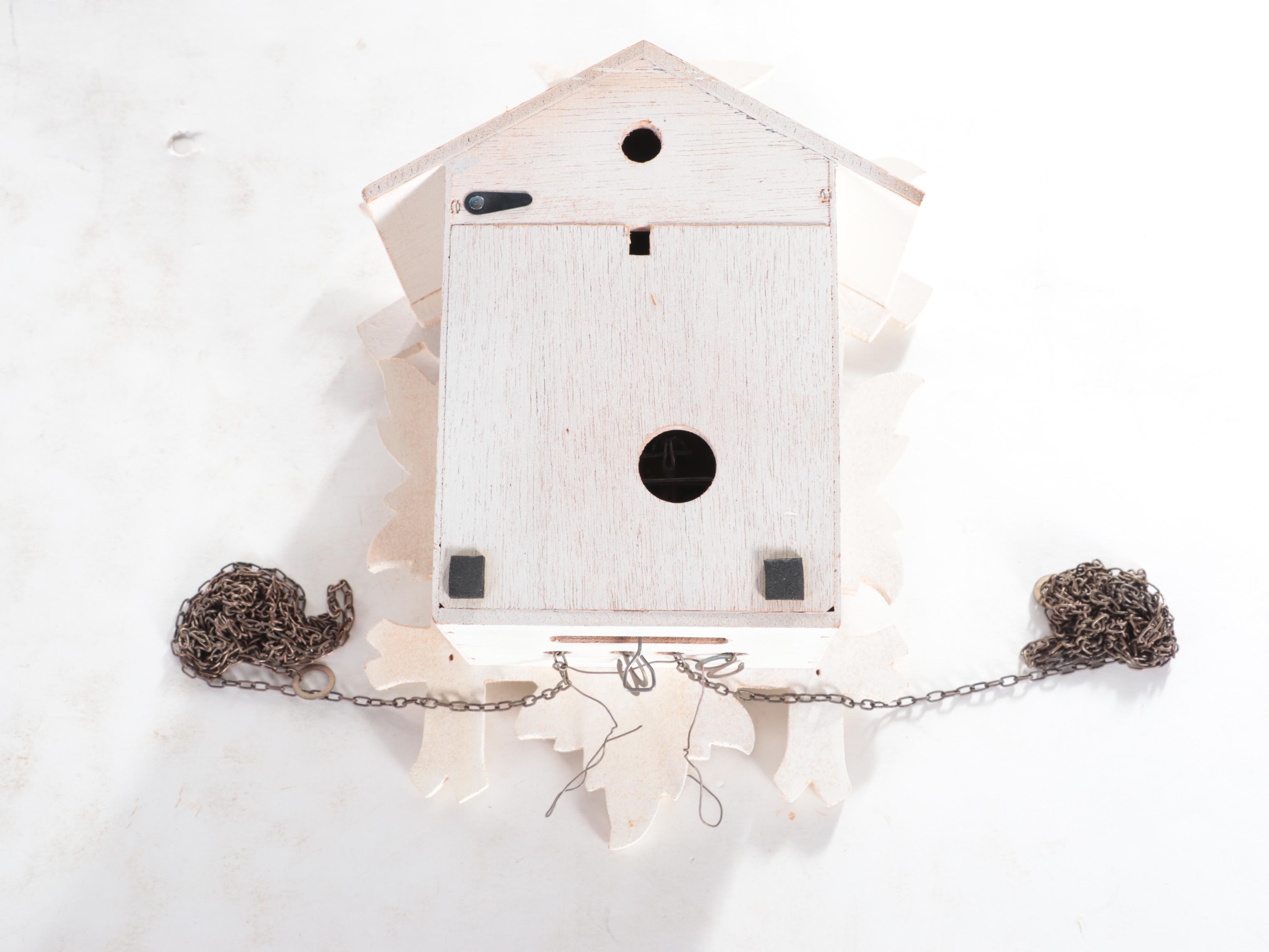 Regula German White Floral Wooden Cuckoo Clock