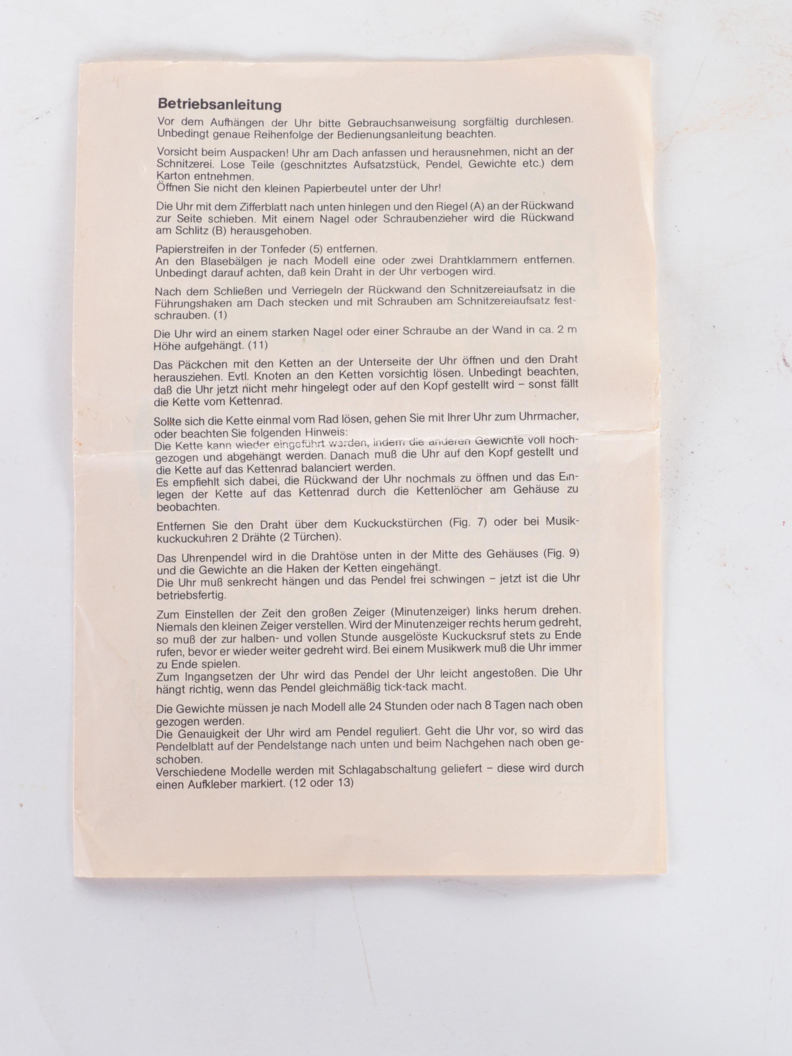 Regula German White Floral Wooden Cuckoo Clock