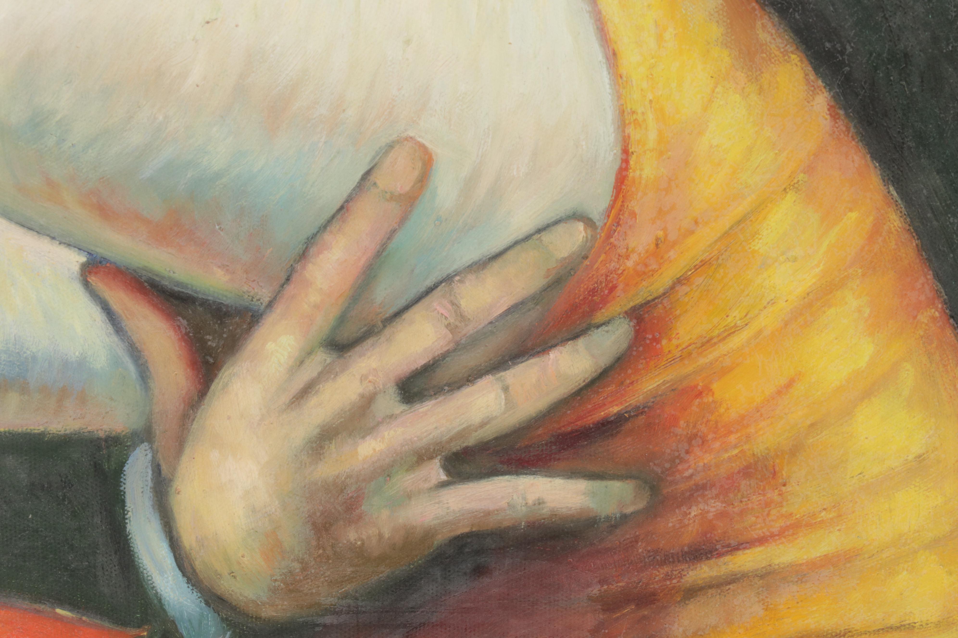 H. Andres Oil Painting of Ballroom Dancing Couple, 21st Century