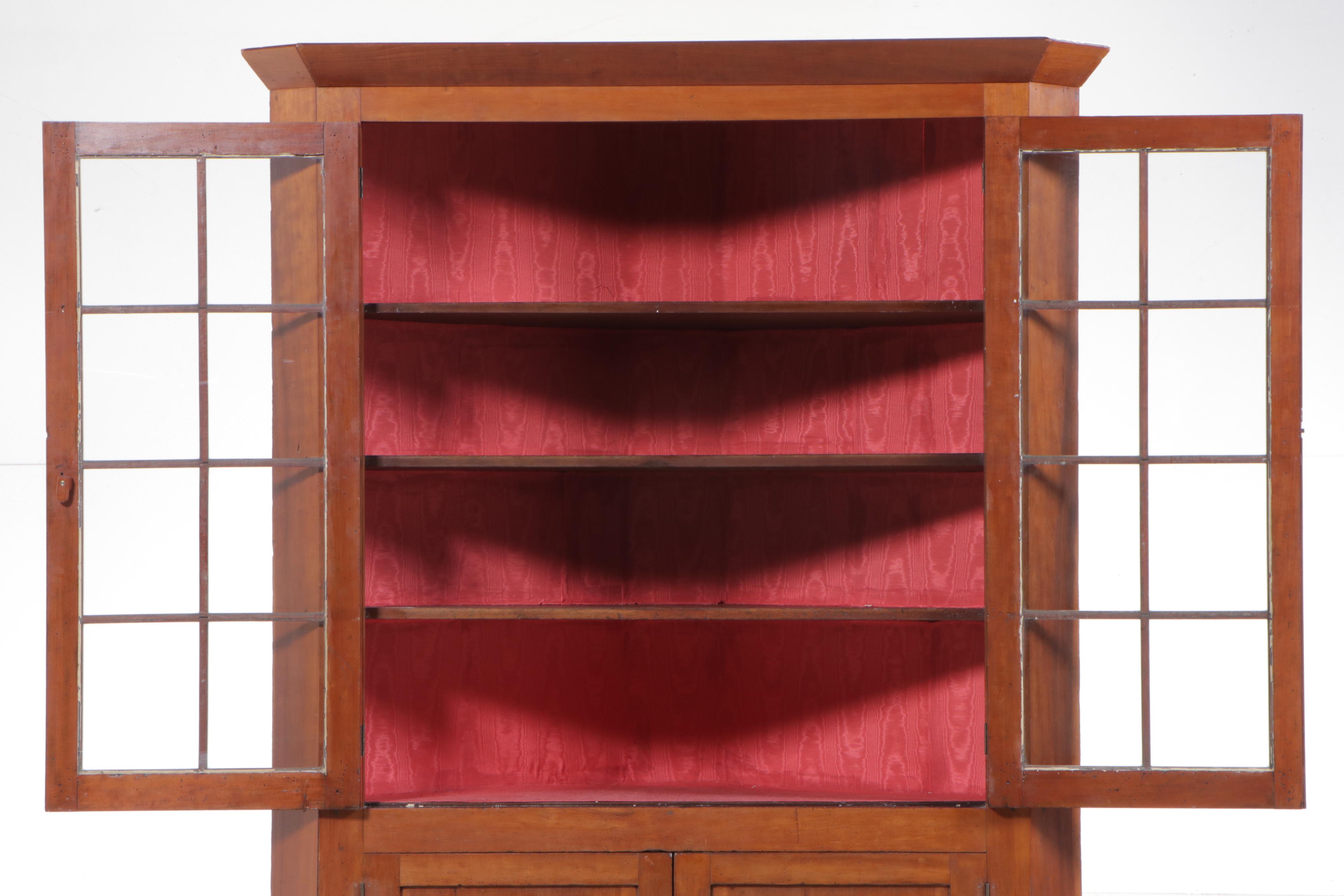 American Primitive Cherrywood Corner Cupboard, Early to Mid 19th Century