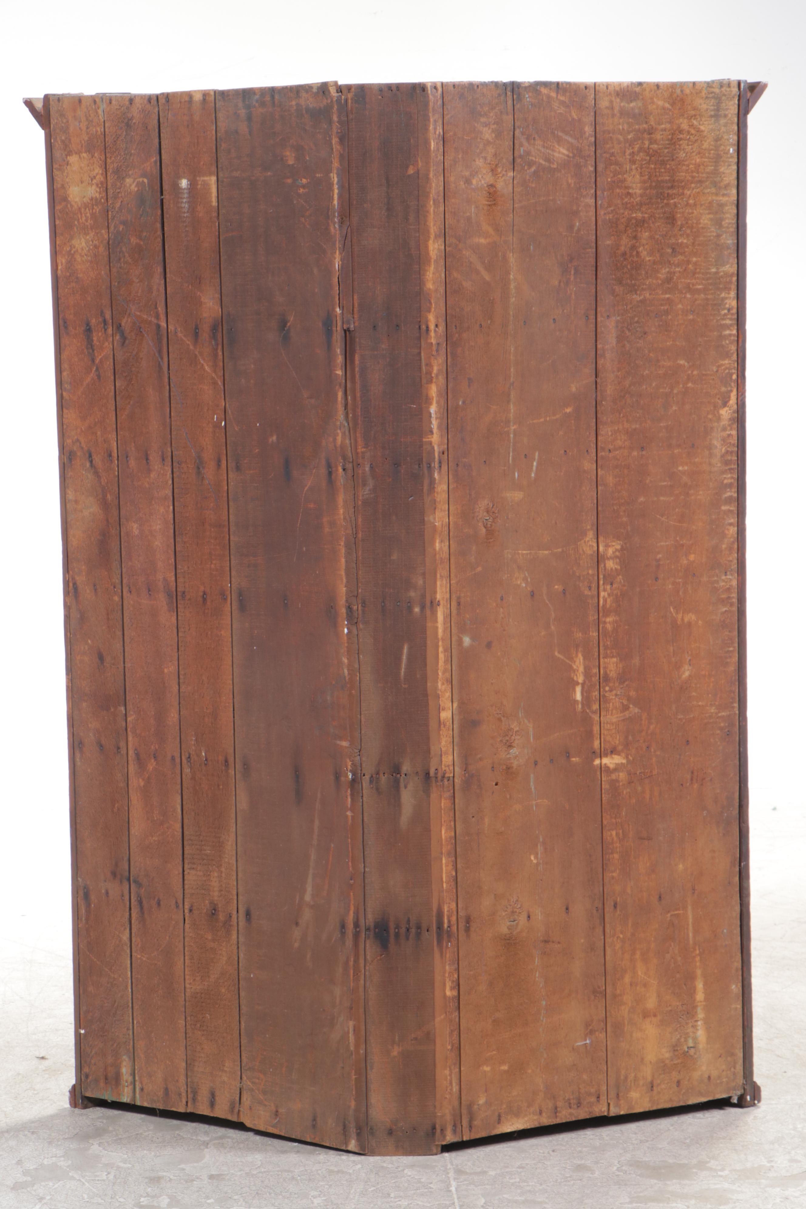 American Primitive Cherrywood Corner Cupboard, Early to Mid 19th Century