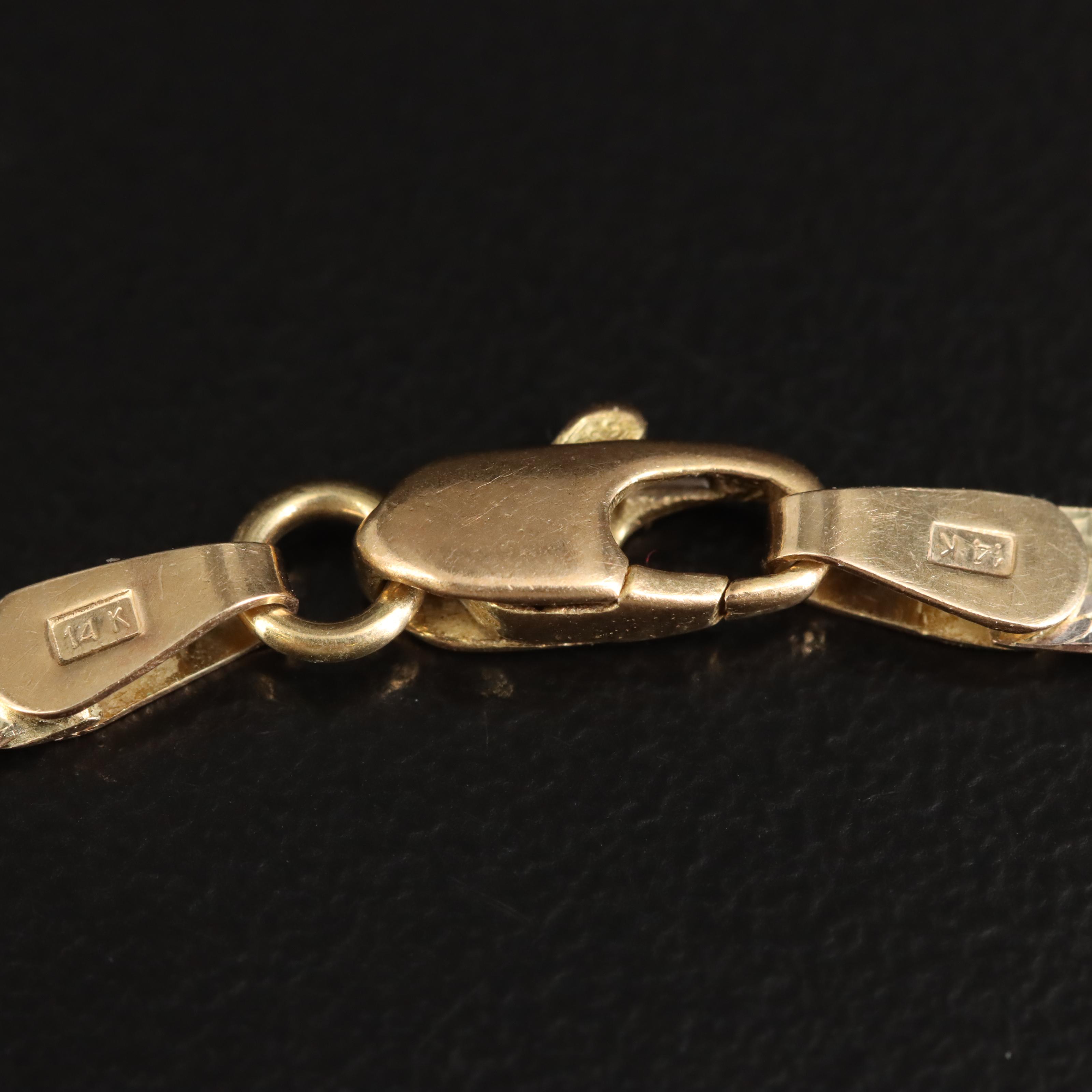 14K Tri-Color Braided Herringbone Chain Bracelet