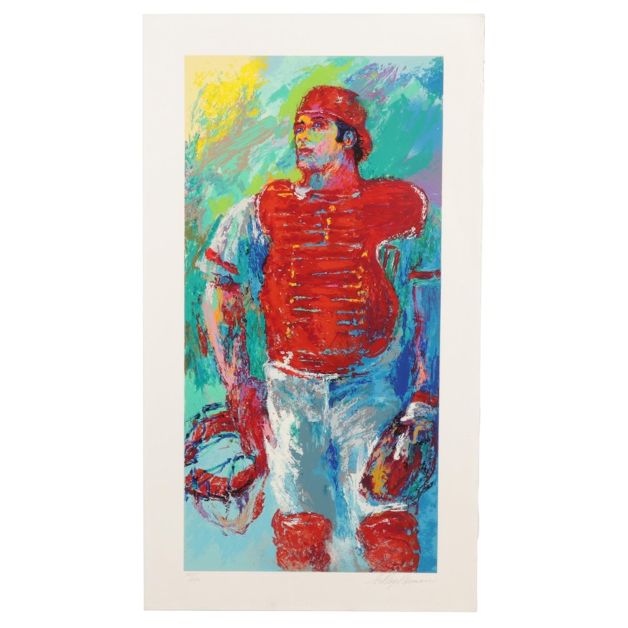 LeRoy Neiman Serigraph "Johnny Bench, the Catcher," Circa 1989