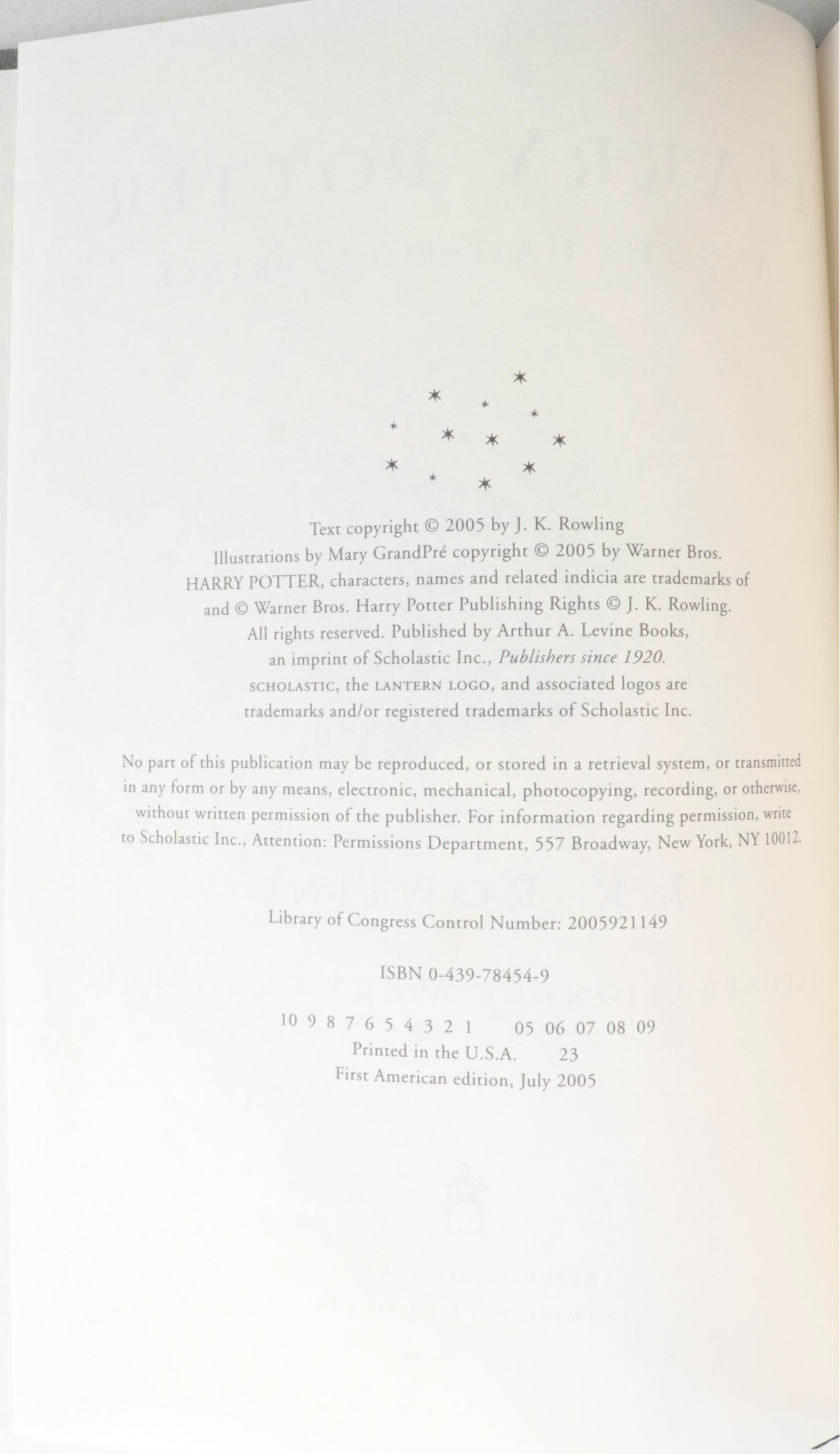 First American Edition "Harry Potter" Complete Series by J. K. Rowling