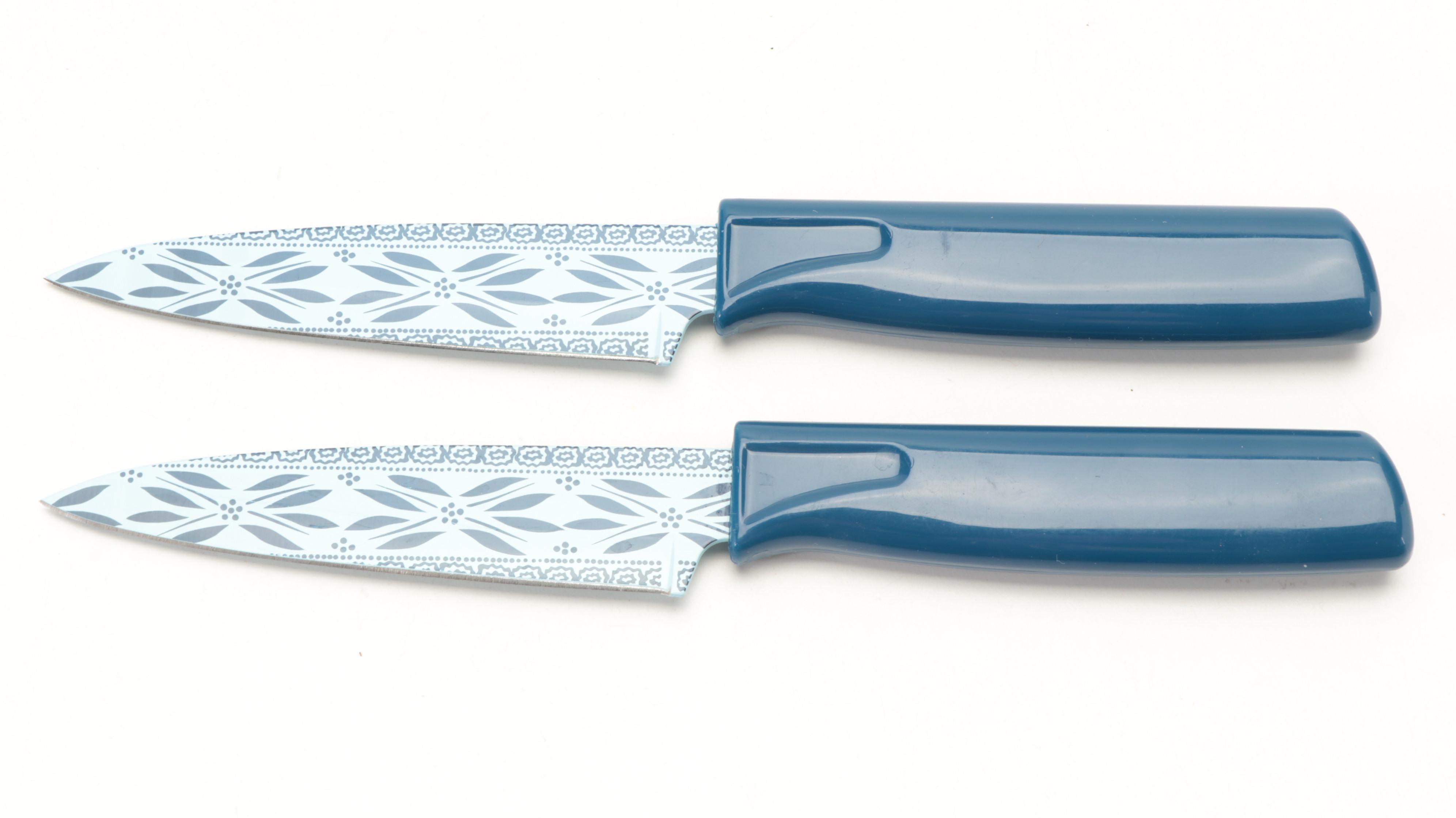 Wolfgang Puck Colored Non-Stick Knives with Vacu Vin Pineapple Slicer