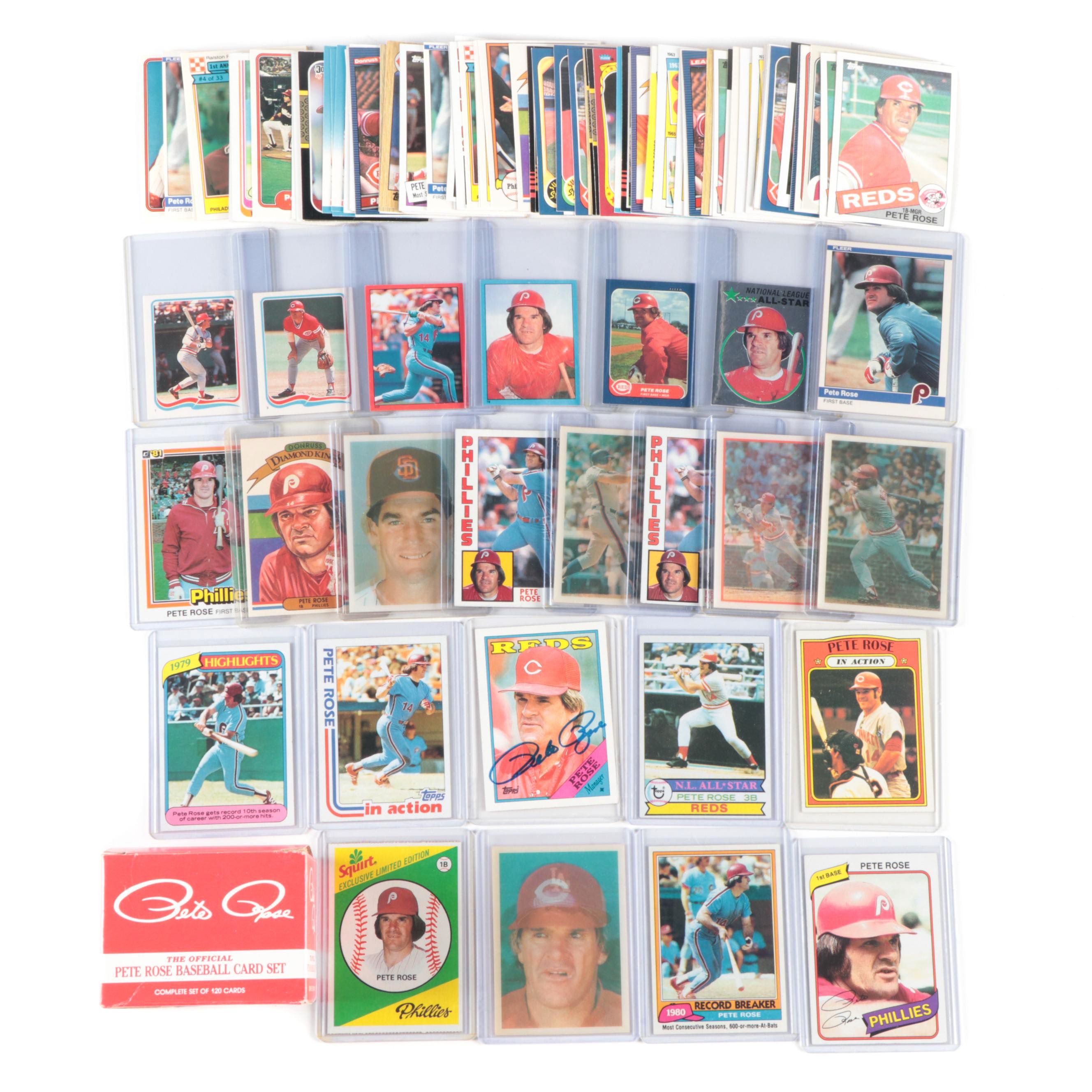 Topps, More Pete Rose Baseball Cards with Signature, Complete Set, 1970s–1980s