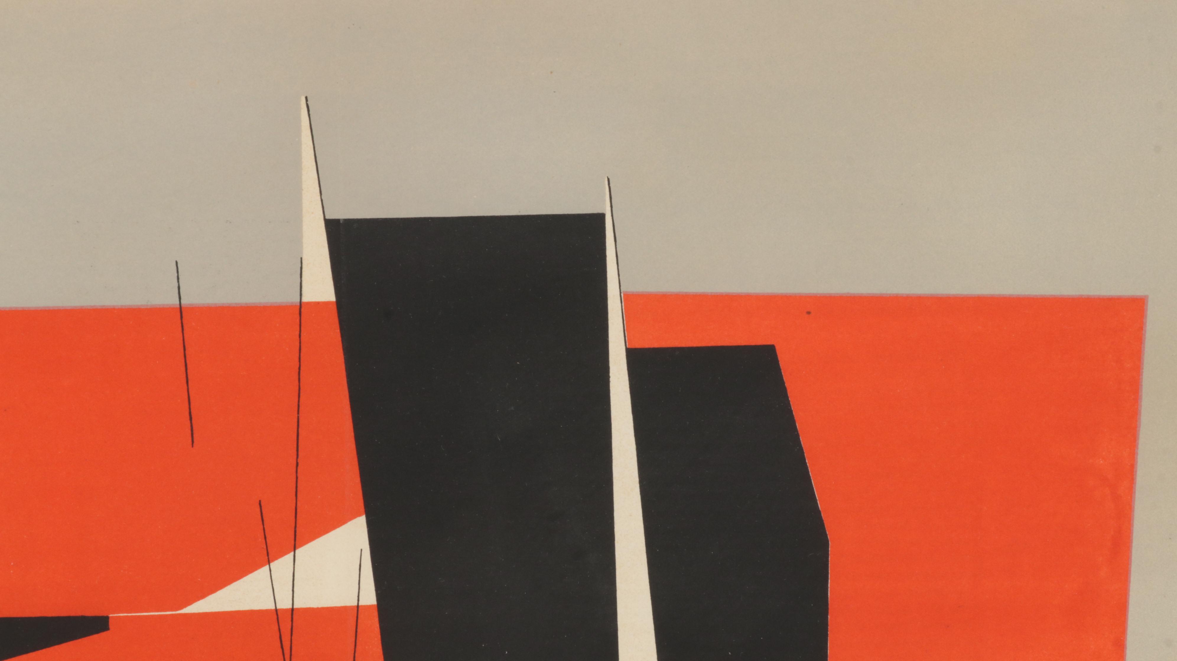 Pablo Palazuelo Triple-Page Color Lithograph for "Derrière le Miroir," 1952