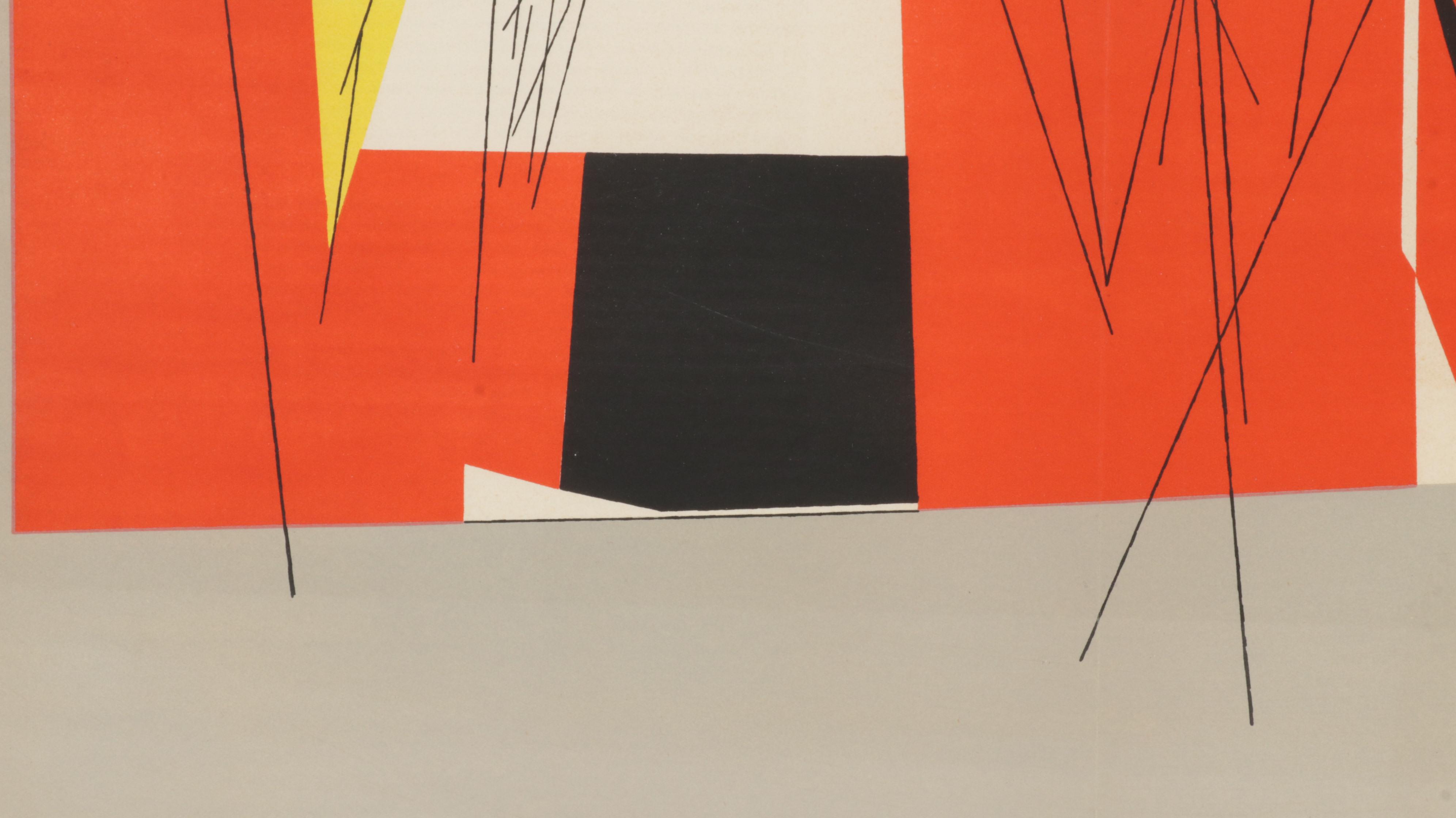 Pablo Palazuelo Triple-Page Color Lithograph for "Derrière le Miroir," 1952