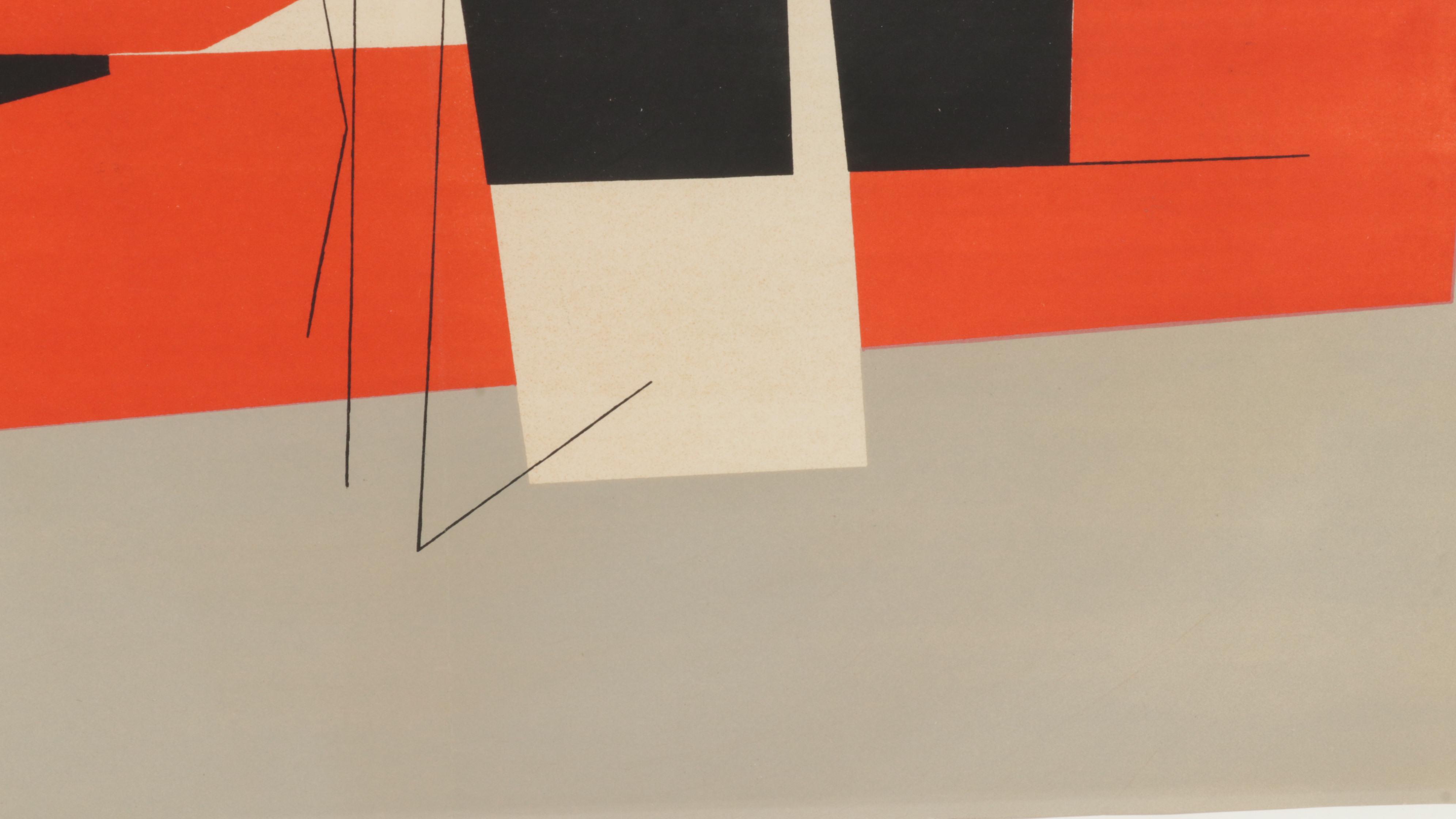 Pablo Palazuelo Triple-Page Color Lithograph for "Derrière le Miroir," 1952