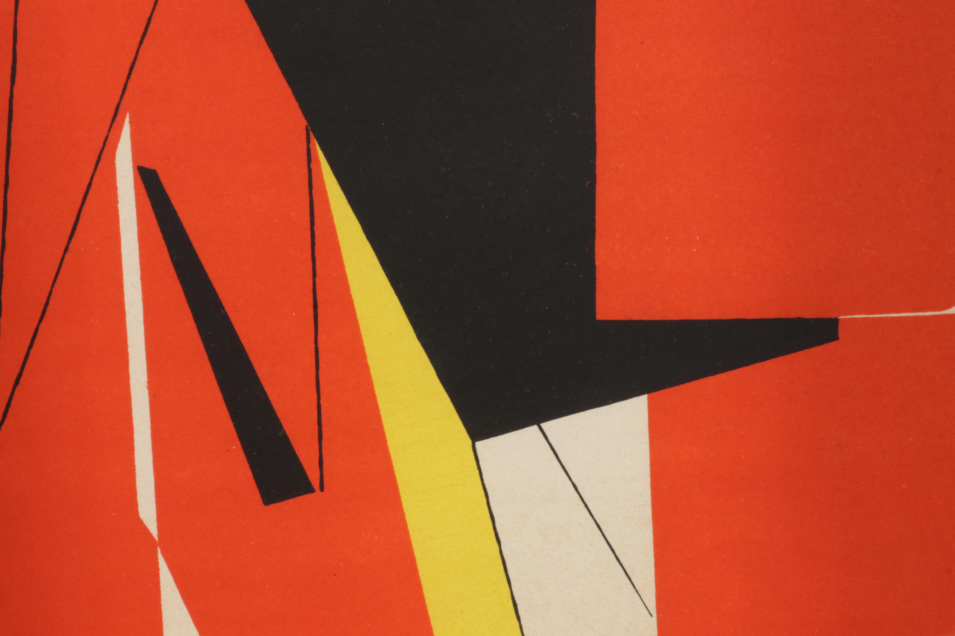 Pablo Palazuelo Triple-Page Color Lithograph for "Derrière le Miroir," 1952