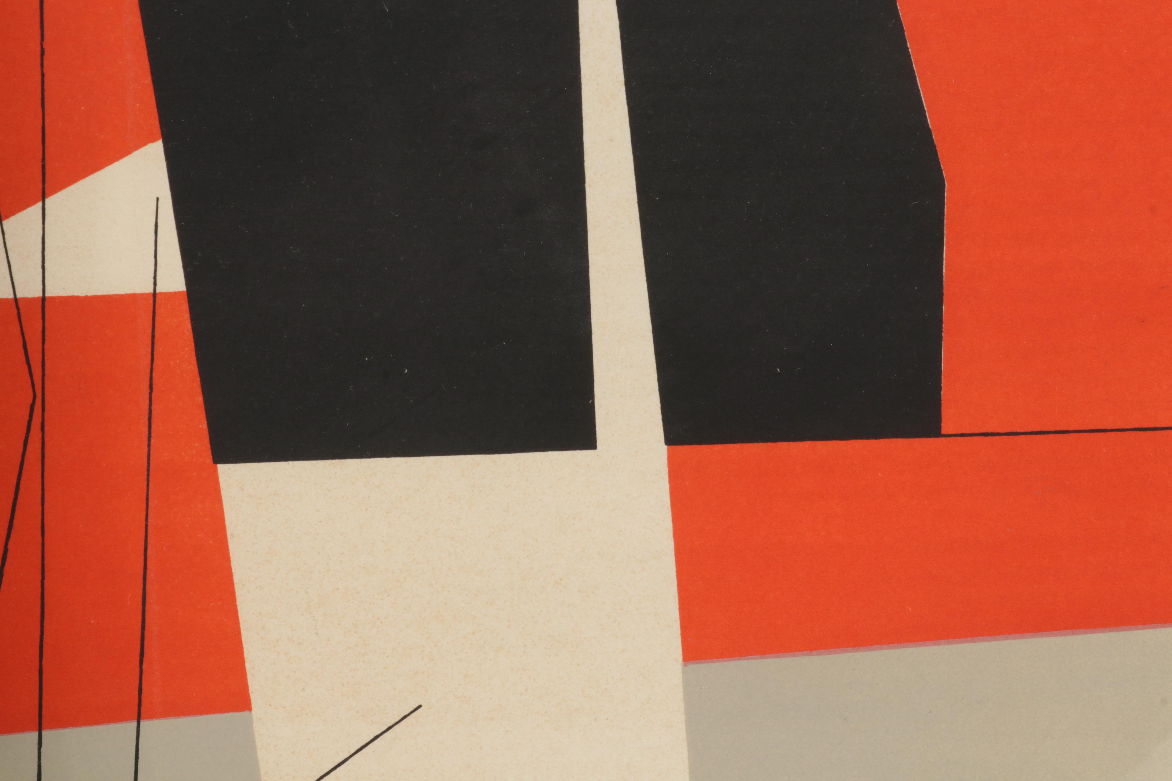 Pablo Palazuelo Triple-Page Color Lithograph for "Derrière le Miroir," 1952